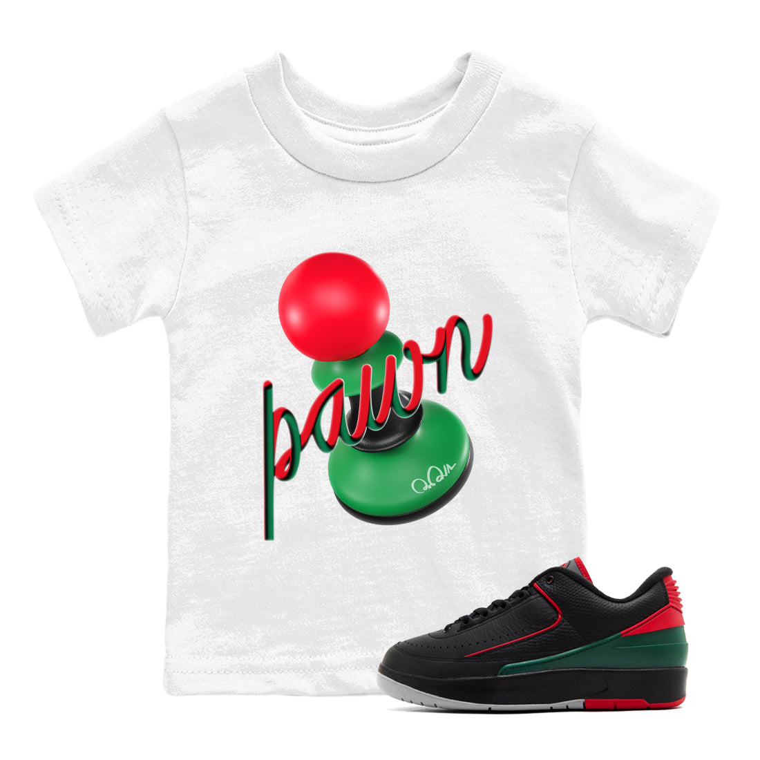 Jordan 2 Low Christmas X-mas Holiday special gift shirt to match jordans 3D Pawn sneaker tees Air Jordan 2 Christmas Drip Gear Zone Baby Toddler White 1 T-Shirt