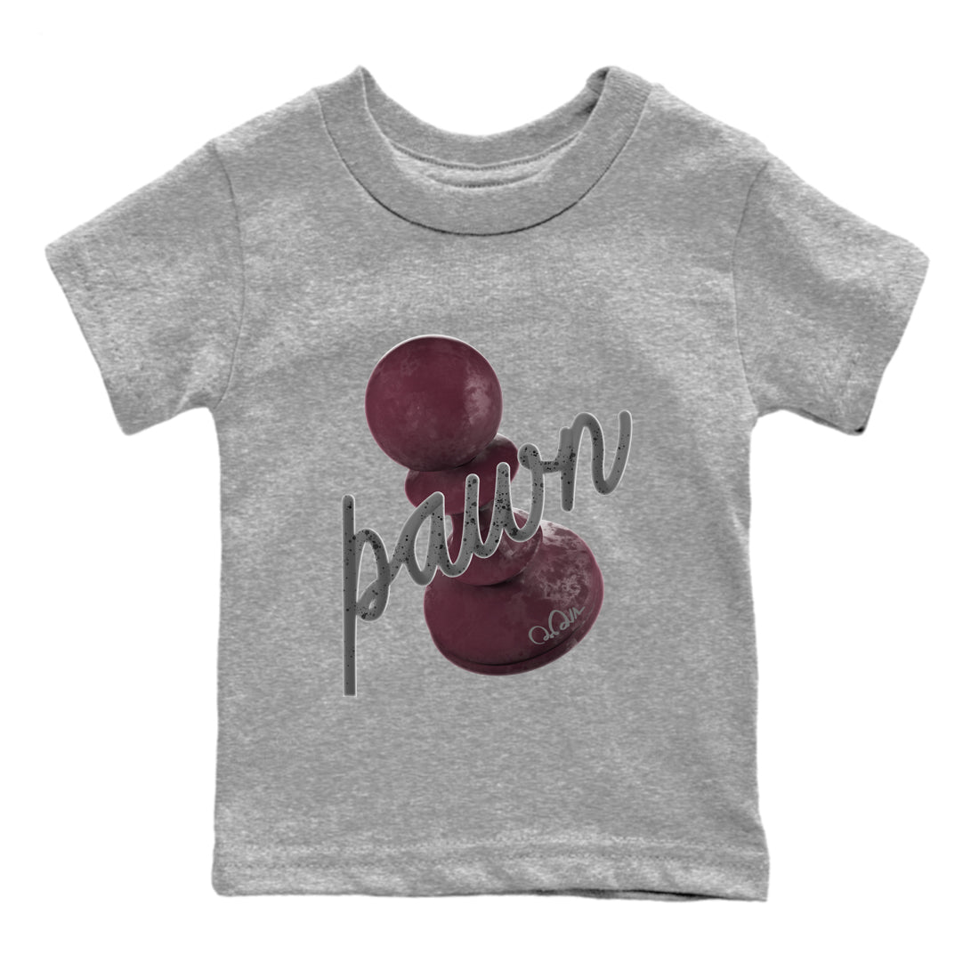 Air Jordan 5 Burgundy Sneaker Match Tees 3D Pawn Streetwear Sneaker Shirt AJ5 Burgundy Sneaker Release Tees Kids Shirts Heather Grey 2