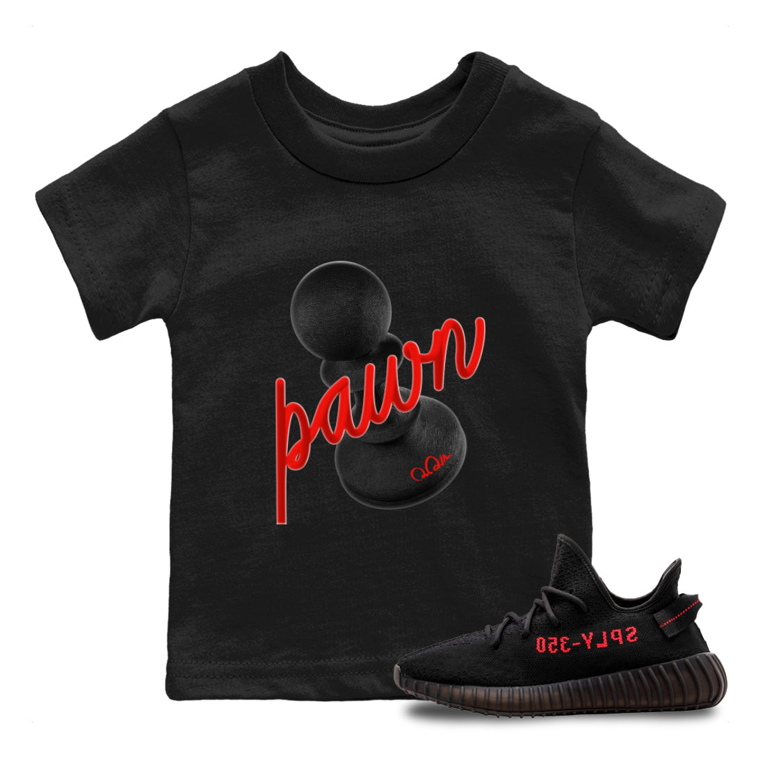 Yeezy 350 Bred shirt to match jordans 3D Pawn Streetwear Sneaker Shirt Adidas Yeezy Boost V2 350 Bred Drip Gear Zone Sneaker Matching Clothing Baby Toddler Black 1 T-Shirt