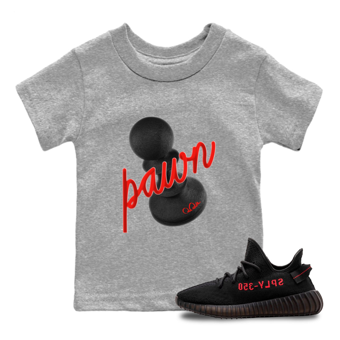 Yeezy 350 Bred shirt to match jordans 3D Pawn Streetwear Sneaker Shirt Adidas Yeezy Boost V2 350 Bred Drip Gear Zone Sneaker Matching Clothing Baby Toddler Heather Grey 1 T-Shirt