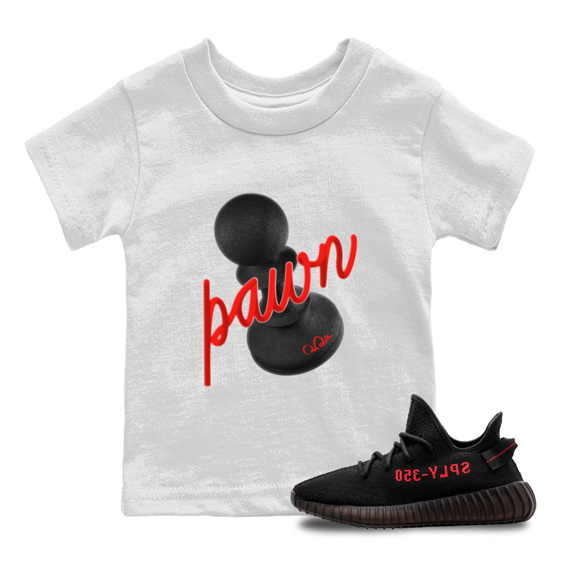 Yeezy 350 Bred shirt to match jordans 3D Pawn Streetwear Sneaker Shirt Adidas Yeezy Boost V2 350 Bred Drip Gear Zone Sneaker Matching Clothing Baby Toddler White 1 T-Shirt