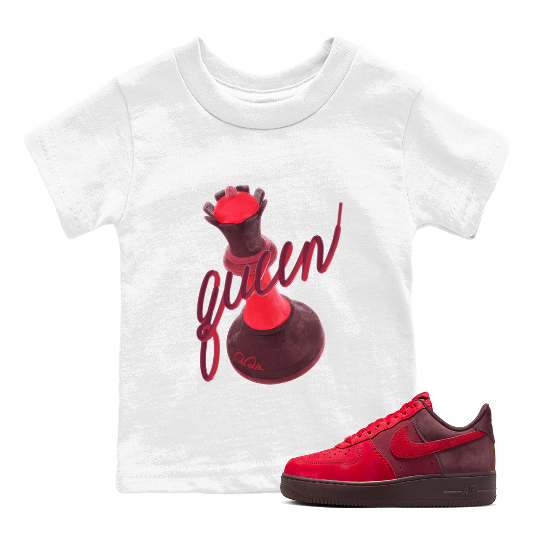 Air Force 1 Layers of Love shirt to match jordans 3D Queen sneaker tees af1 Layers of Love Drip Gear Zone baby toddler White 1 cotton Shirt