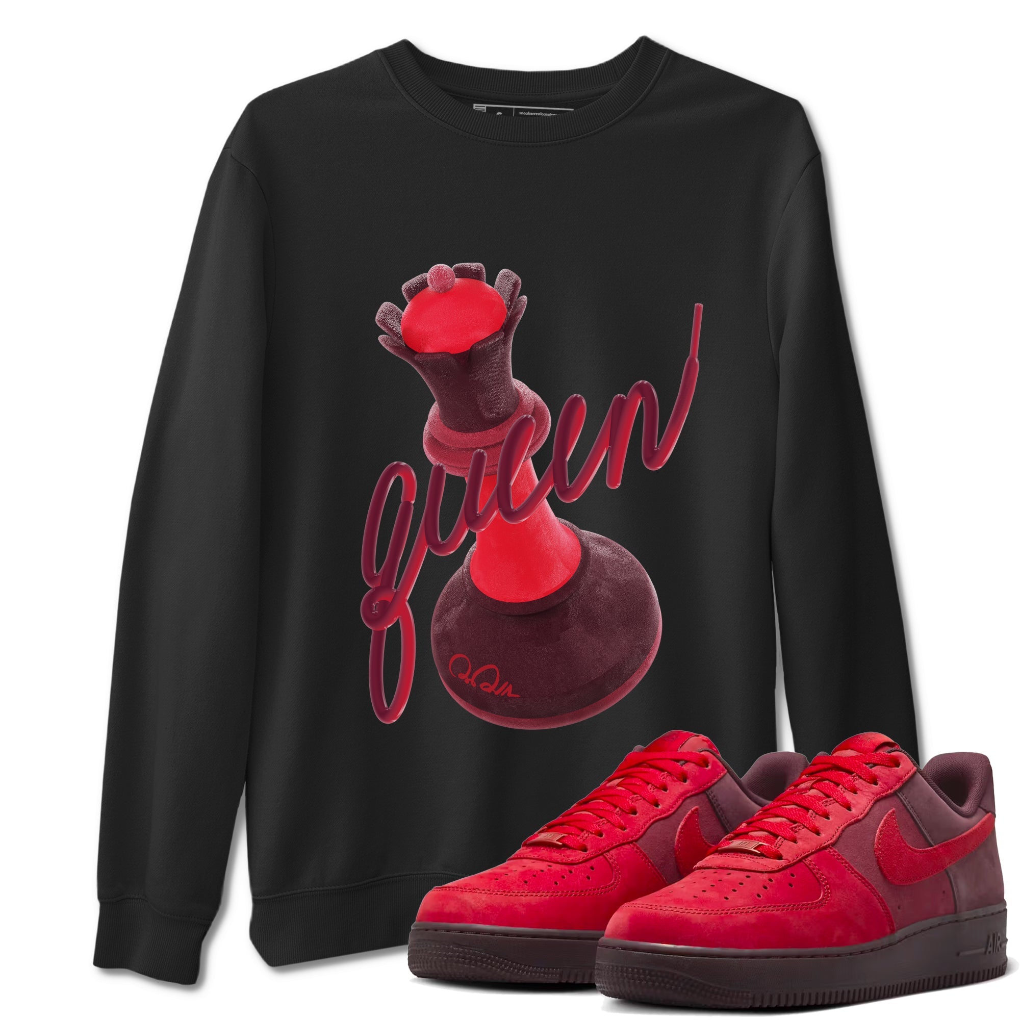 Air Force 1 Layers of Love shirt to match jordans 3D Queen sneaker tees af1 Layers of Love Drip Gear Zone unisex cotton Black 1 crew neck shirt
