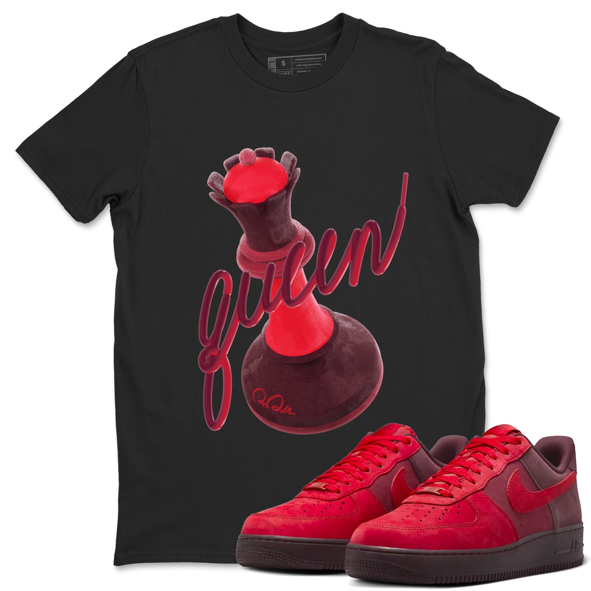 Air Force 1 Layers of Love shirt to match jordans 3D Queen sneaker tees af1 Layers of Love Drip Gear Zone unisex cotton Black 1 crew neck shirt