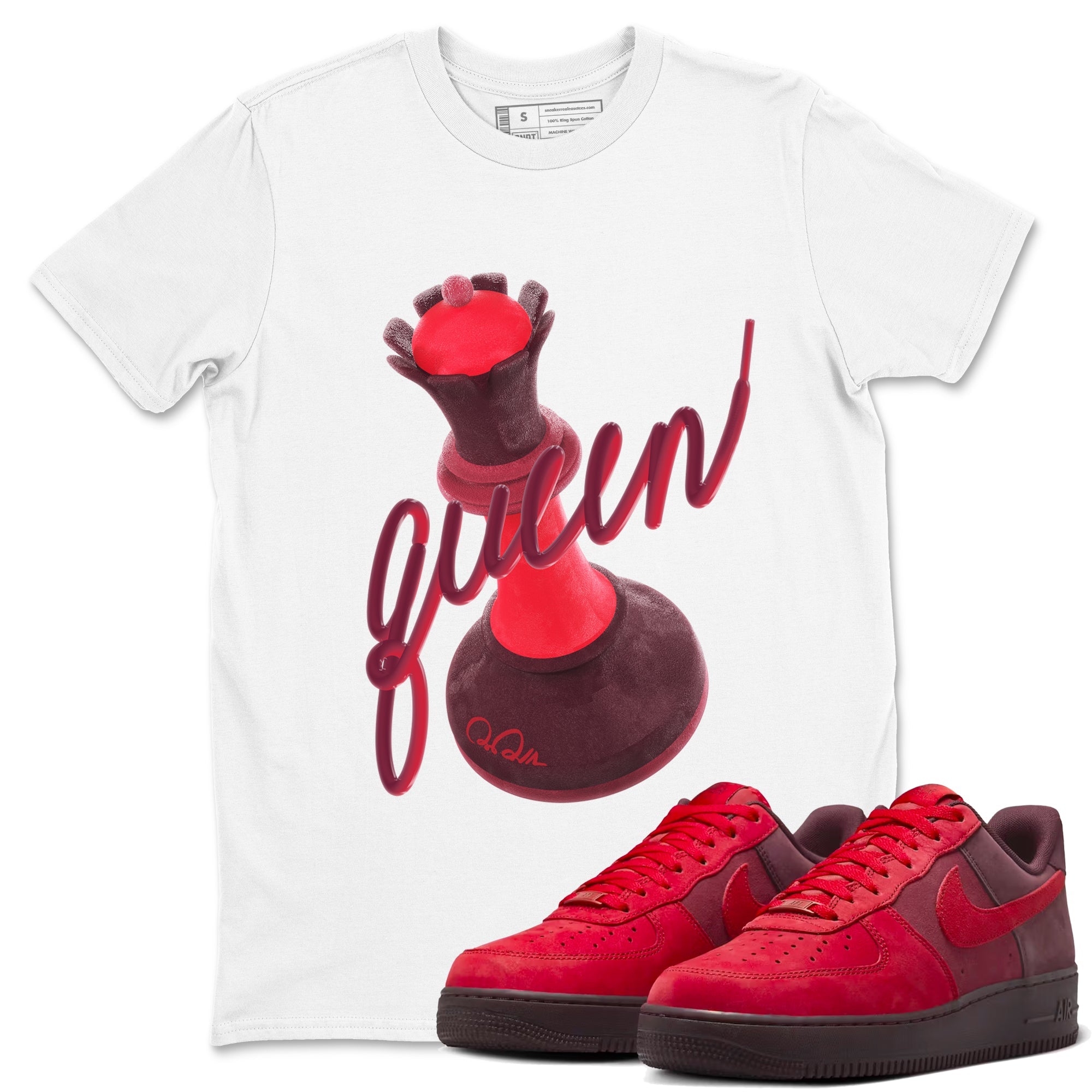 Air Force 1 Layers of Love shirt to match jordans 3D Queen sneaker tees af1 Layers of Love Drip Gear Zone unisex cotton White 1 crew neck shirt
