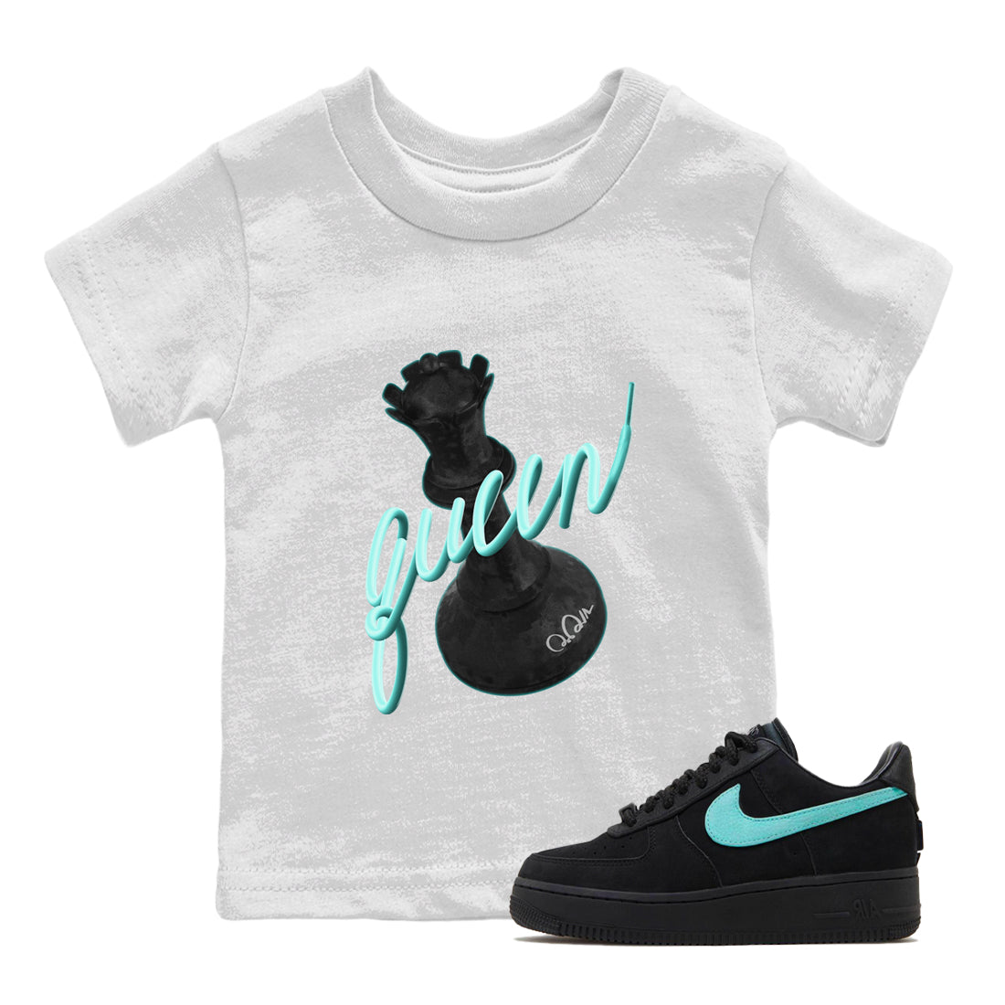 Air Force 1 Tiffany Shirt To Match Jordans 3D Queen Sneaker Tees Nike Tiffany AF1Drip Gear Zone Sneaker Matching Clothing Kids Shirts White 1