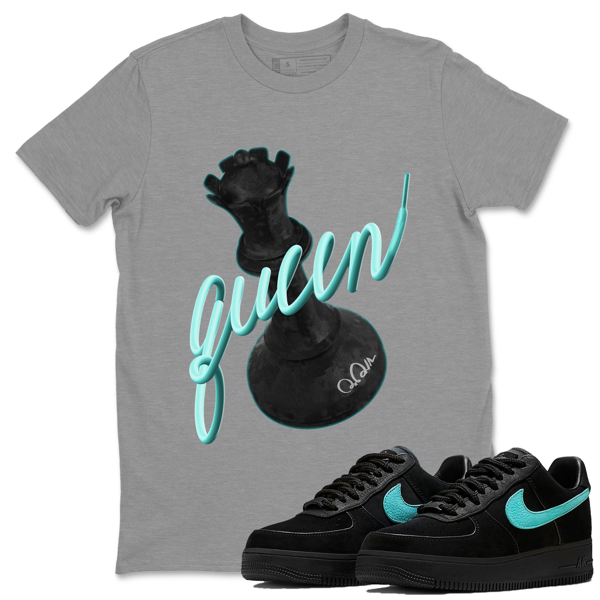 Air Force 1 Tiffany 3D Queen Crew Neck Sneaker Tees Nike Tiffany AF1Sneaker T-Shirts Size Chart