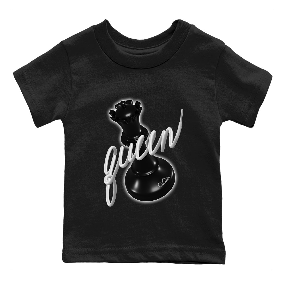 Jordan 1 Black White Sneaker Match Tees 3D Queen Sneaker Tees Jordan 1 Black White Jordan to match sneaker T-Shirt Kids Shirts