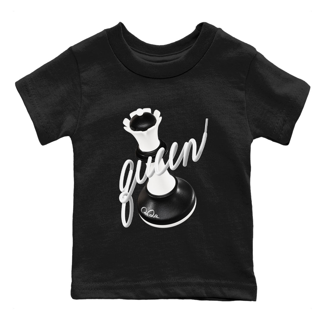 1s Black White shirt to match jordans 3D Queen sneaker tees Air Jordan 1 High OG Black White Drip Gear Zone baby toddler Black 2 cotton Shirt