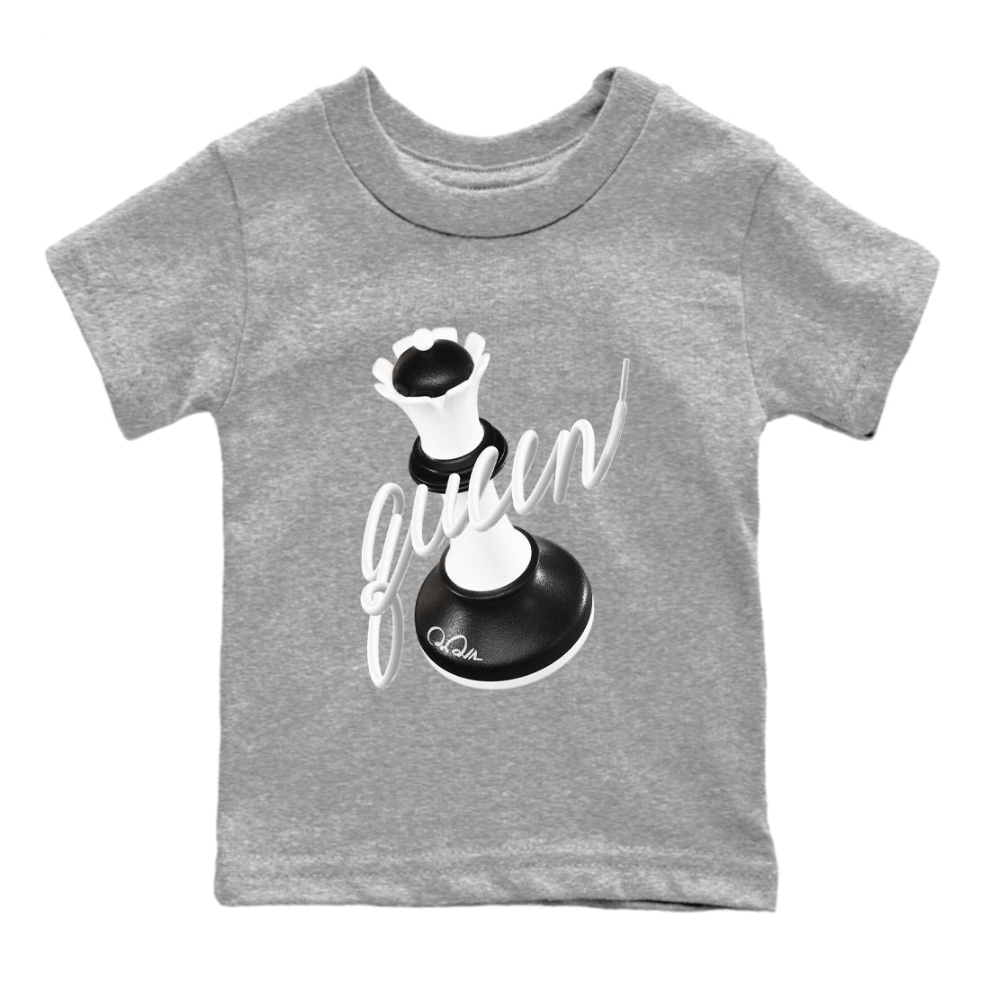 1s Black White shirt to match jordans 3D Queen sneaker tees Air Jordan 1 High OG Black White Drip Gear Zone baby toddler Heather Grey 2 cotton Shirt