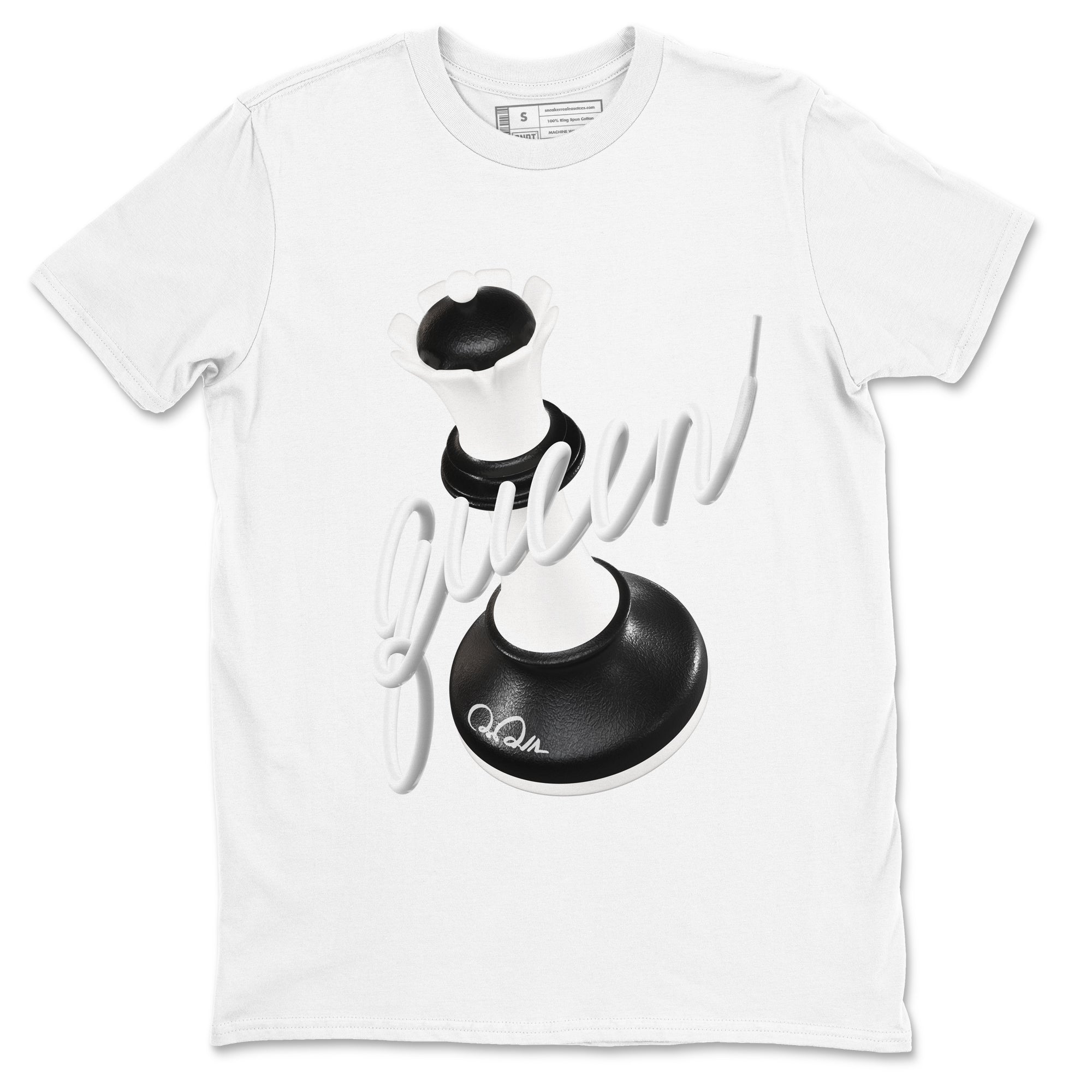 1s Black White shirt to match jordans 3D Queen sneaker tees Air Jordan 1 High OG Black White Drip Gear Zone unisex cotton White 2 crew neck shirt