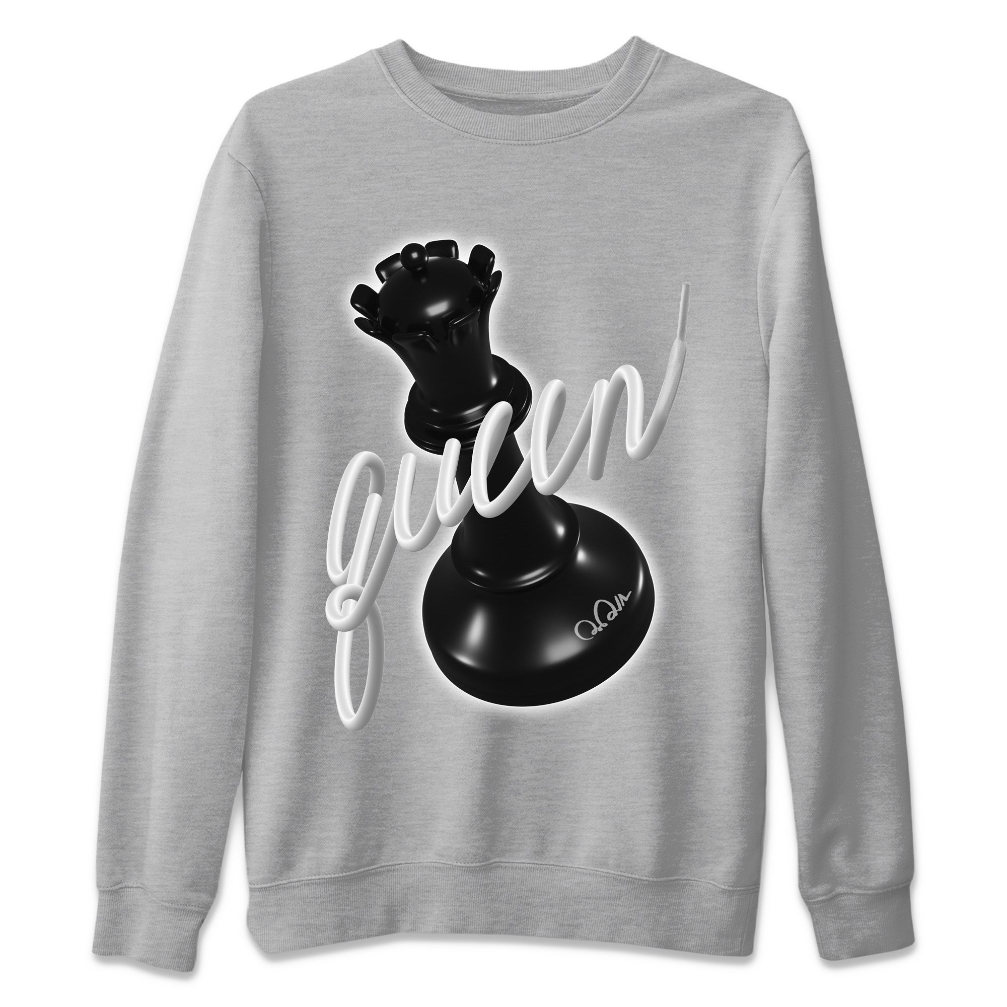 Jordan 1 Black White Sneaker Match Tees 3D Queen Sneaker Tees Jordan 1 Black White Jordan to match sneaker T-Shirt Crew Neck Shirts