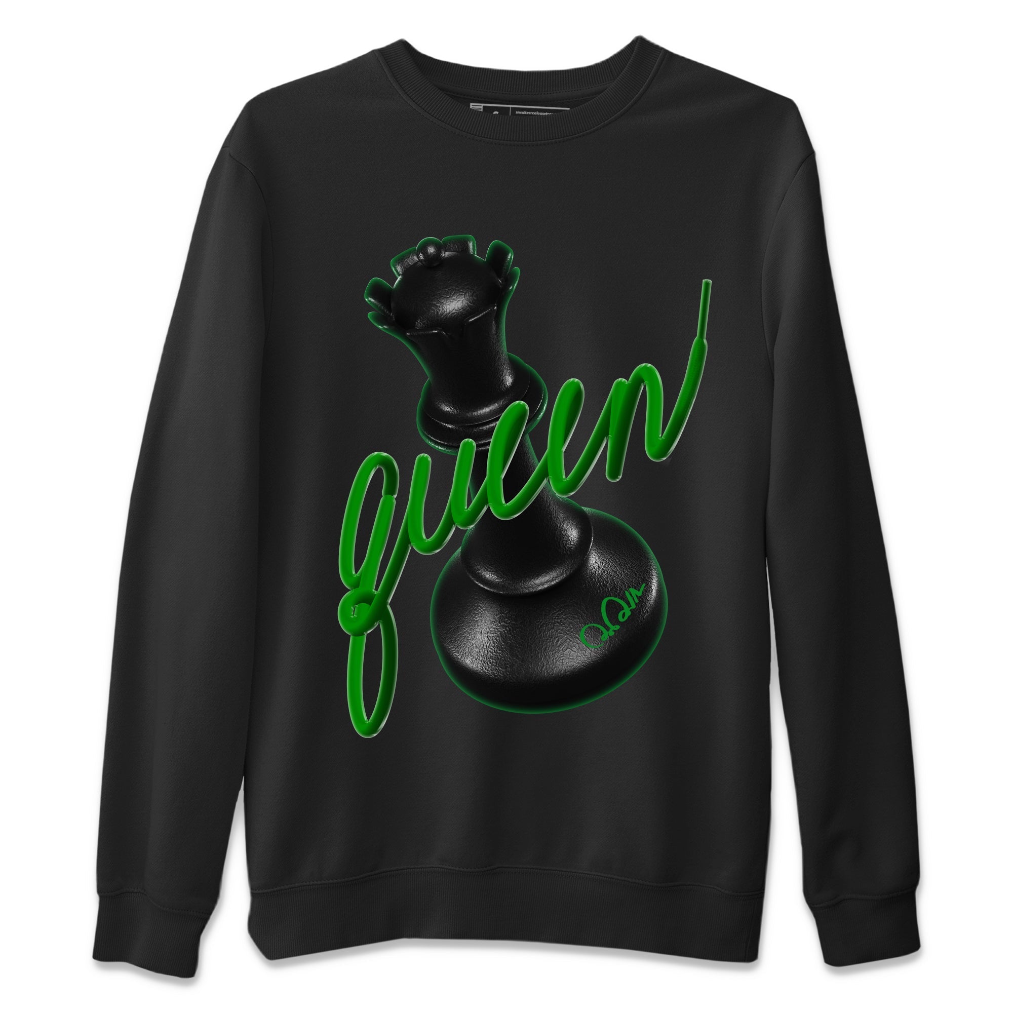 Air Jordan 1 Celtics Sneaker Match Tees 3D Queen Streetwear Sneaker Shirt AJ1 High OG Lucky Green Sneaker Release Tees Unisex Shirts Black 2