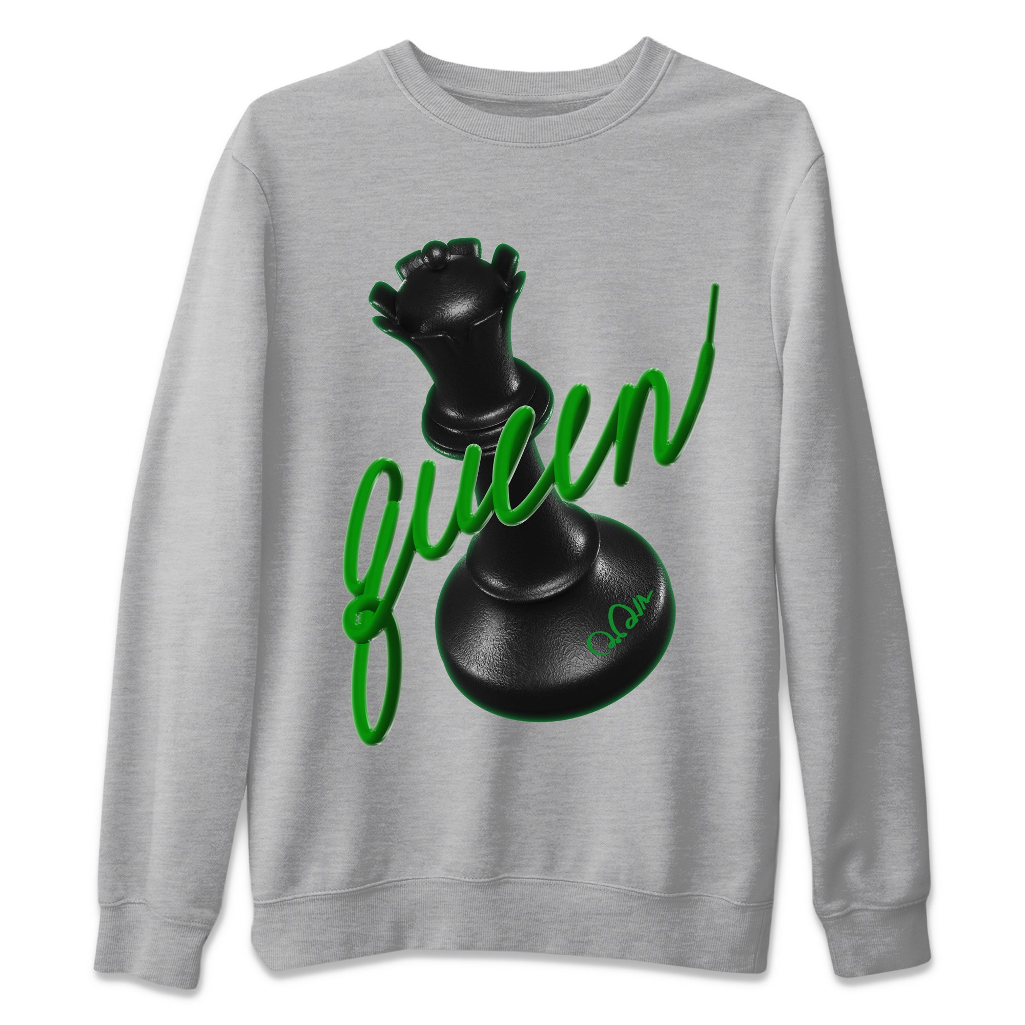 Air Jordan 1 Celtics Sneaker Match Tees 3D Queen Streetwear Sneaker Shirt AJ1 High OG Lucky Green Sneaker Release Tees Unisex Shirts Heather Grey 2