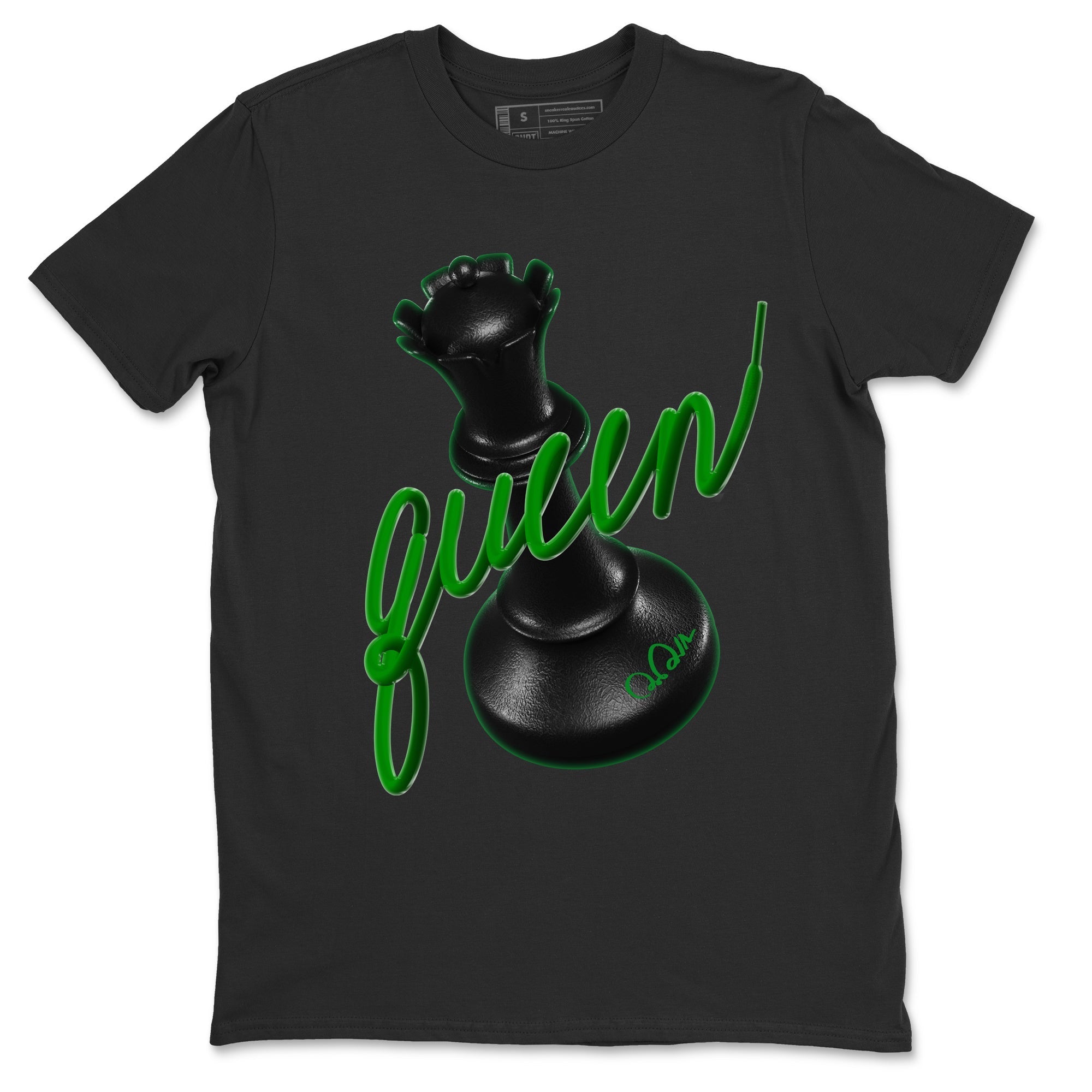 Air Jordan 1 Celtics Sneaker Match Tees 3D Queen Streetwear Sneaker Shirt AJ1 High OG Lucky Green Sneaker Release Tees Unisex Shirts Black 2