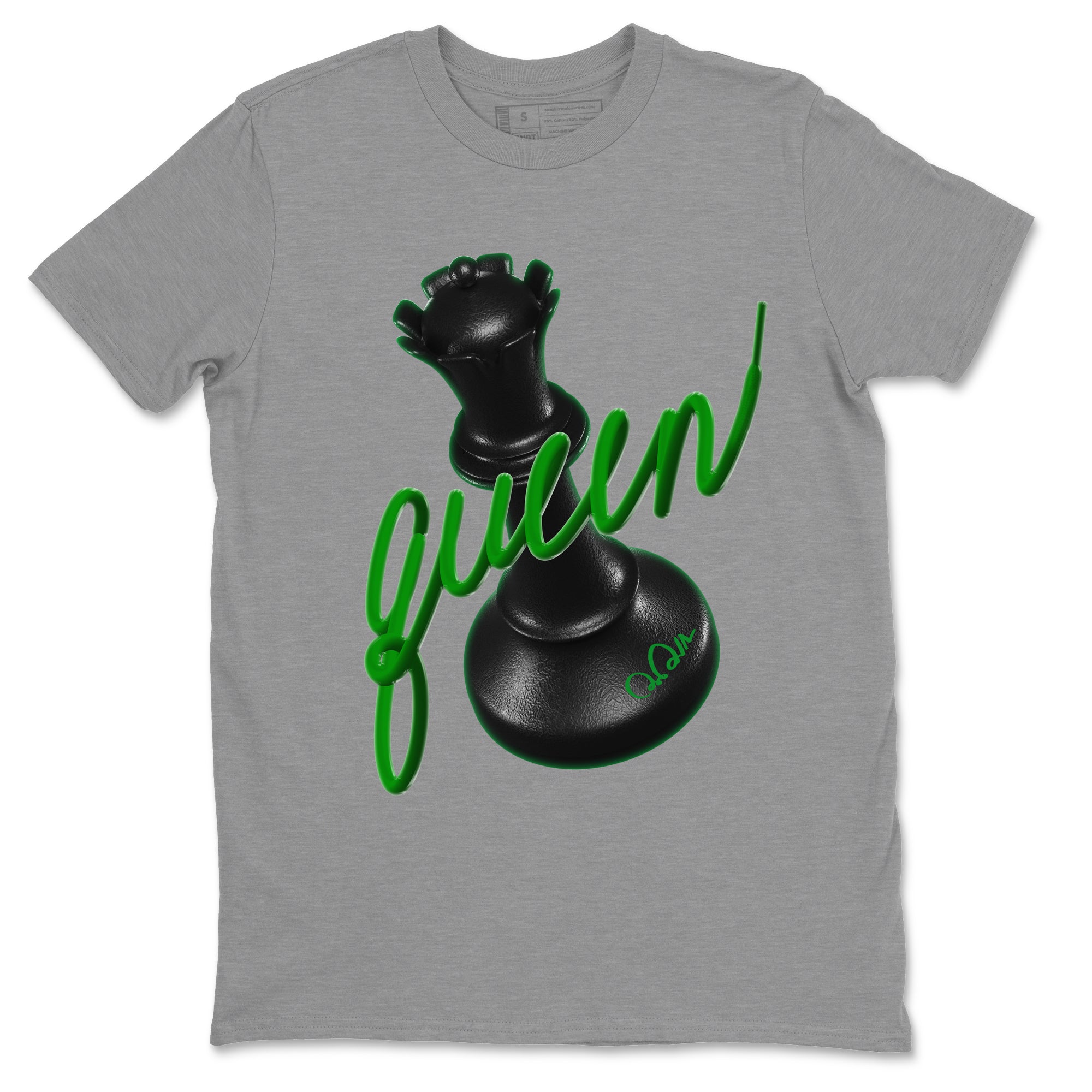 Air Jordan 1 Celtics Sneaker Match Tees 3D Queen Streetwear Sneaker Shirt AJ1 High OG Lucky Green Sneaker Release Tees Unisex Shirts Heather Grey 2