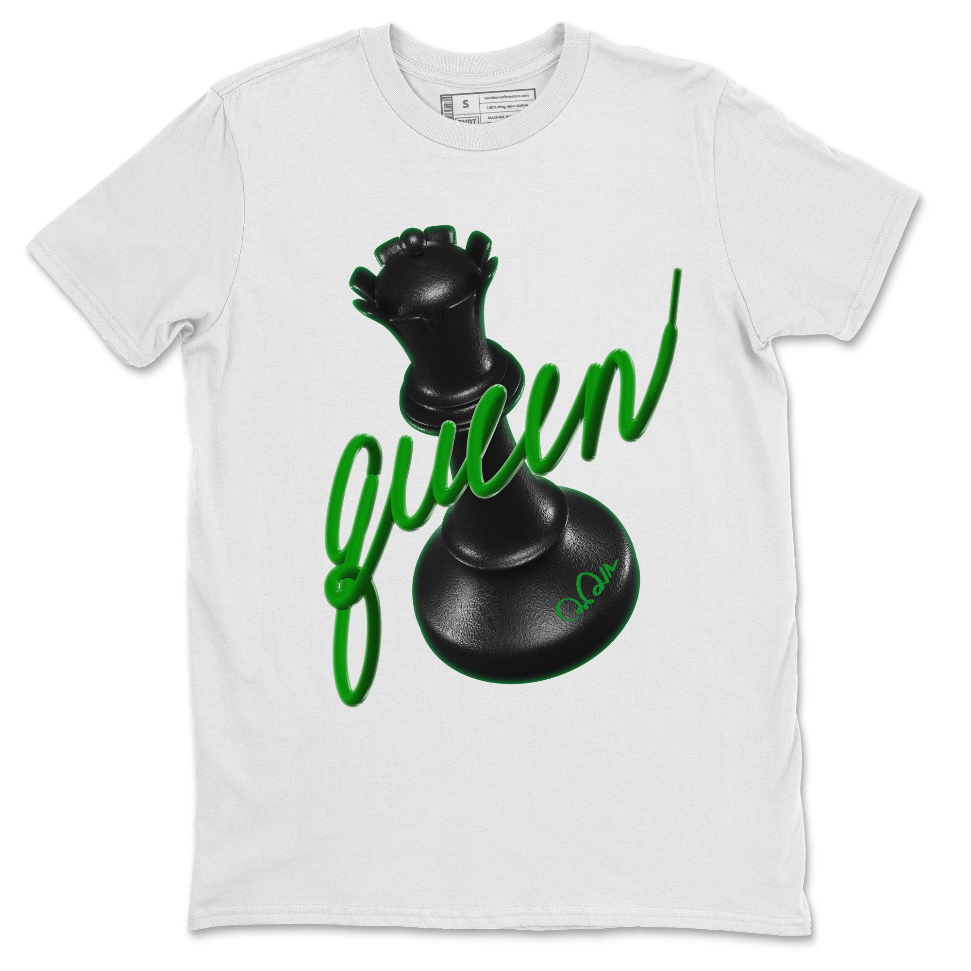 Air Jordan 1 Celtics Sneaker Match Tees 3D Queen Streetwear Sneaker Shirt AJ1 High OG Lucky Green Sneaker Release Tees Unisex Shirts White 2