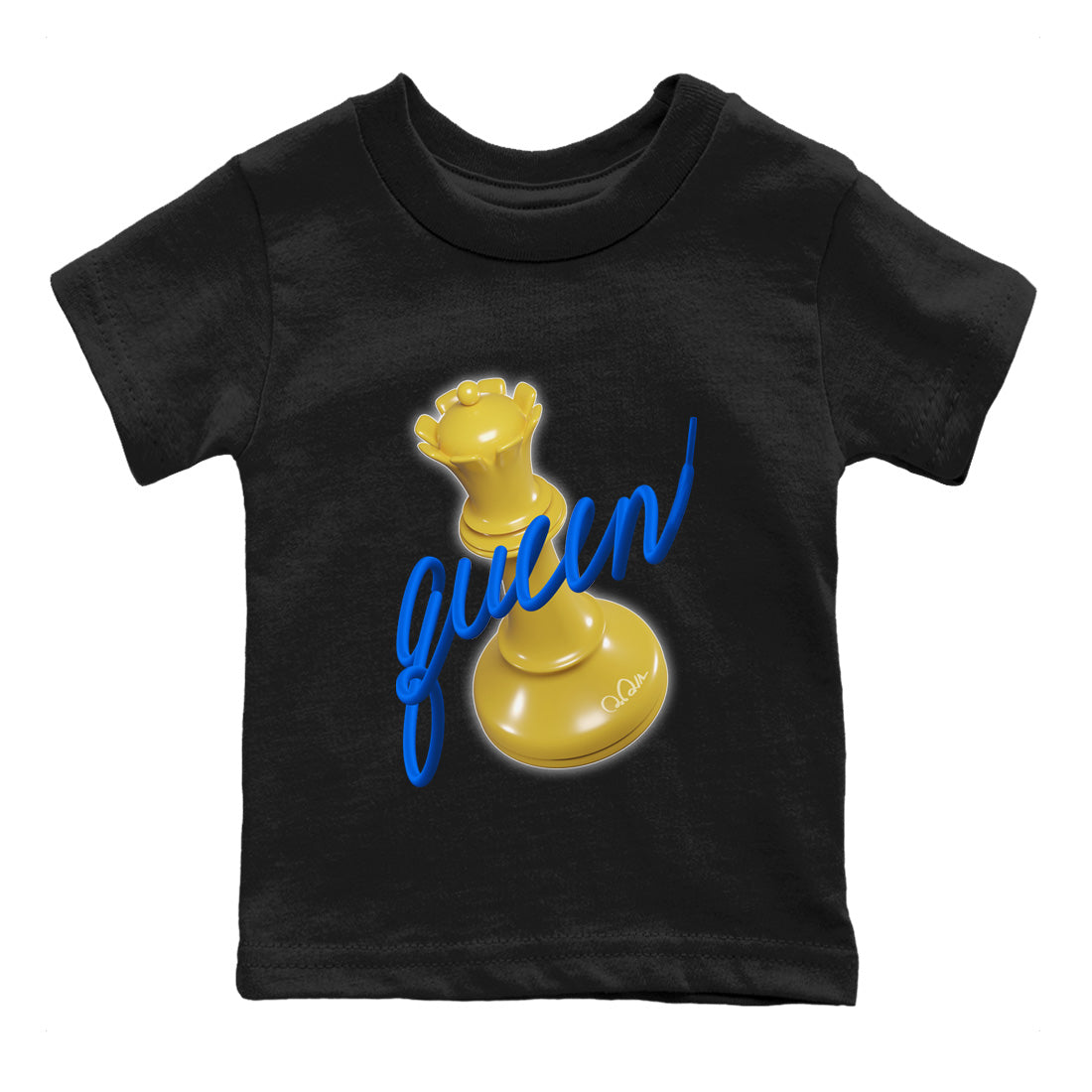 Jordan 1 Game Royal Varsity Maize Sneaker Matching T-Shirt 3D Queen Sneaker Tees Jordan 1 Game Royal Varsity Maize Sneaker Release Tees Kids Shirts