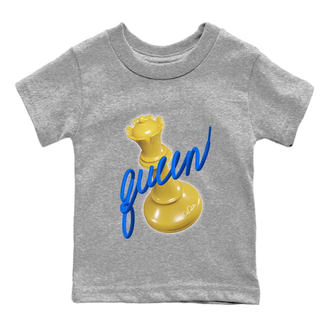 Jordan 1 Game Royal Varsity Maize Sneaker Matching T-Shirt 3D Queen Sneaker Tees Jordan 1 Game Royal Varsity Maize Sneaker Release Tees Kids Shirts