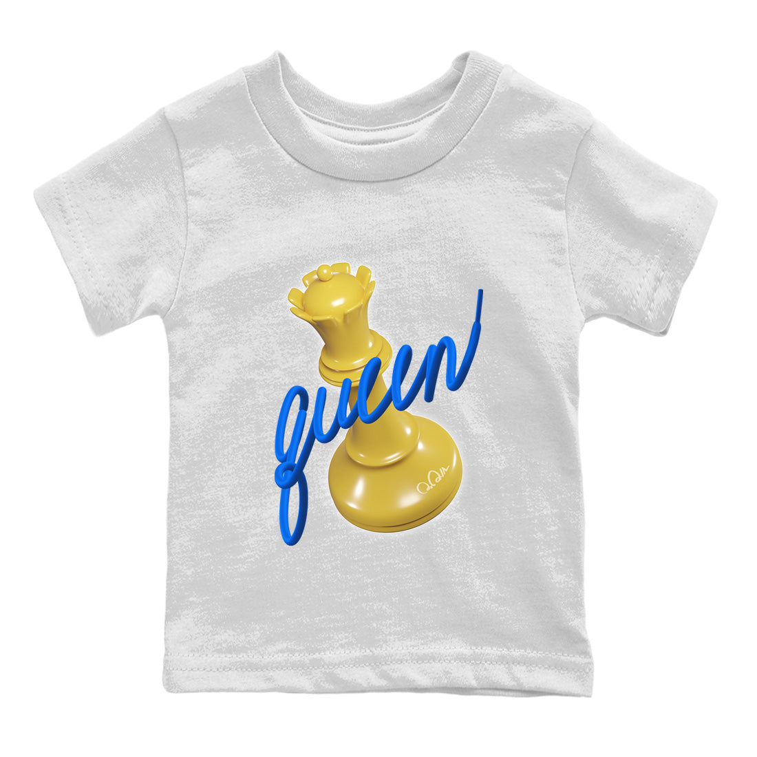 Jordan 1 Game Royal Varsity Maize Sneaker Matching T-Shirt 3D Queen Sneaker Tees Jordan 1 Game Royal Varsity Maize Sneaker Release Tees Kids Shirts