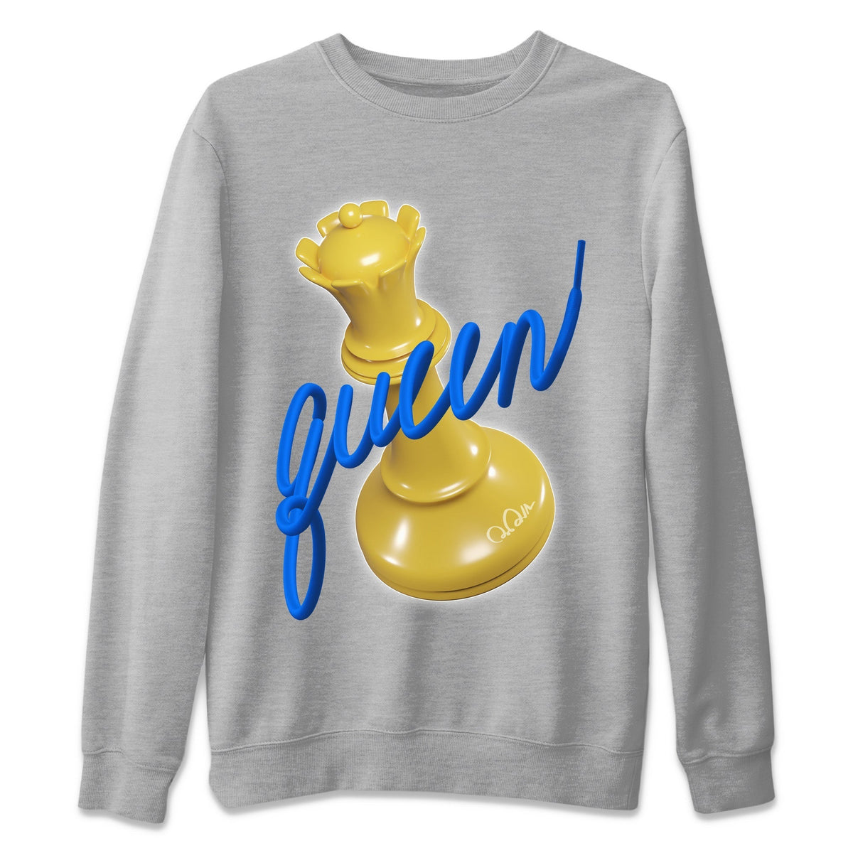 Jordan 1 Game Royal Varsity Maize Sneaker Matching T-Shirt 3D Queen Sneaker Tees Jordan 1 Game Royal Varsity Maize Sneaker Release Tees Crew Neck Tees
