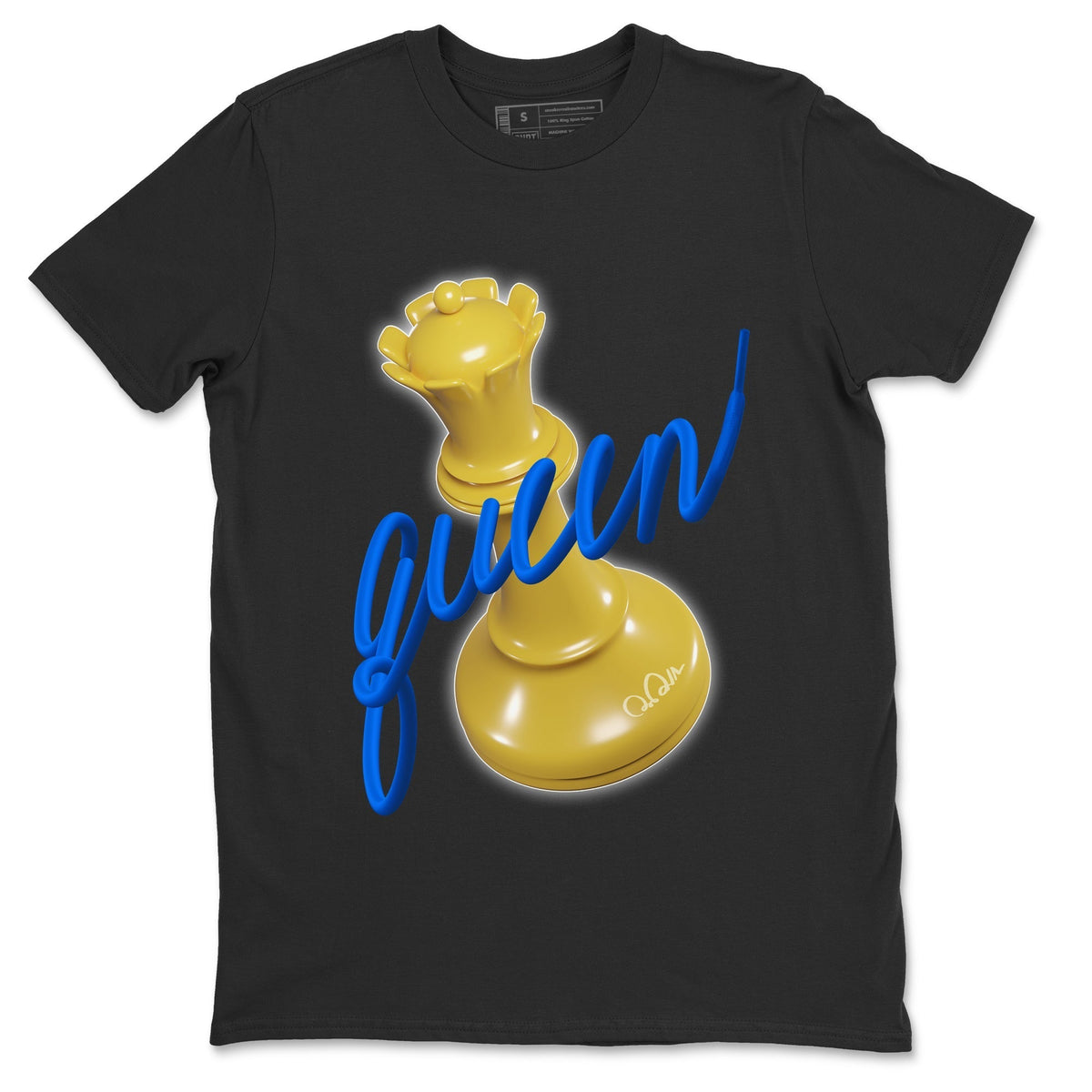 Jordan 1 Game Royal Varsity Maize Sneaker Matching T-Shirt 3D Queen Sneaker Tees Jordan 1 Game Royal Varsity Maize Sneaker Release Tees Crew Neck Tees