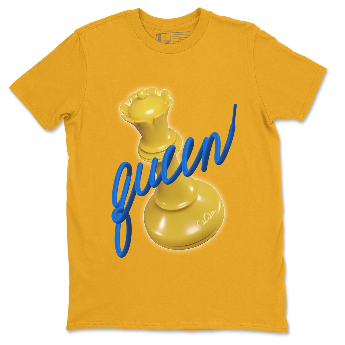 Jordan 1 Game Royal Varsity Maize Sneaker Matching T-Shirt 3D Queen Sneaker Tees Jordan 1 Game Royal Varsity Maize Sneaker Release Tees Crew Neck Tees