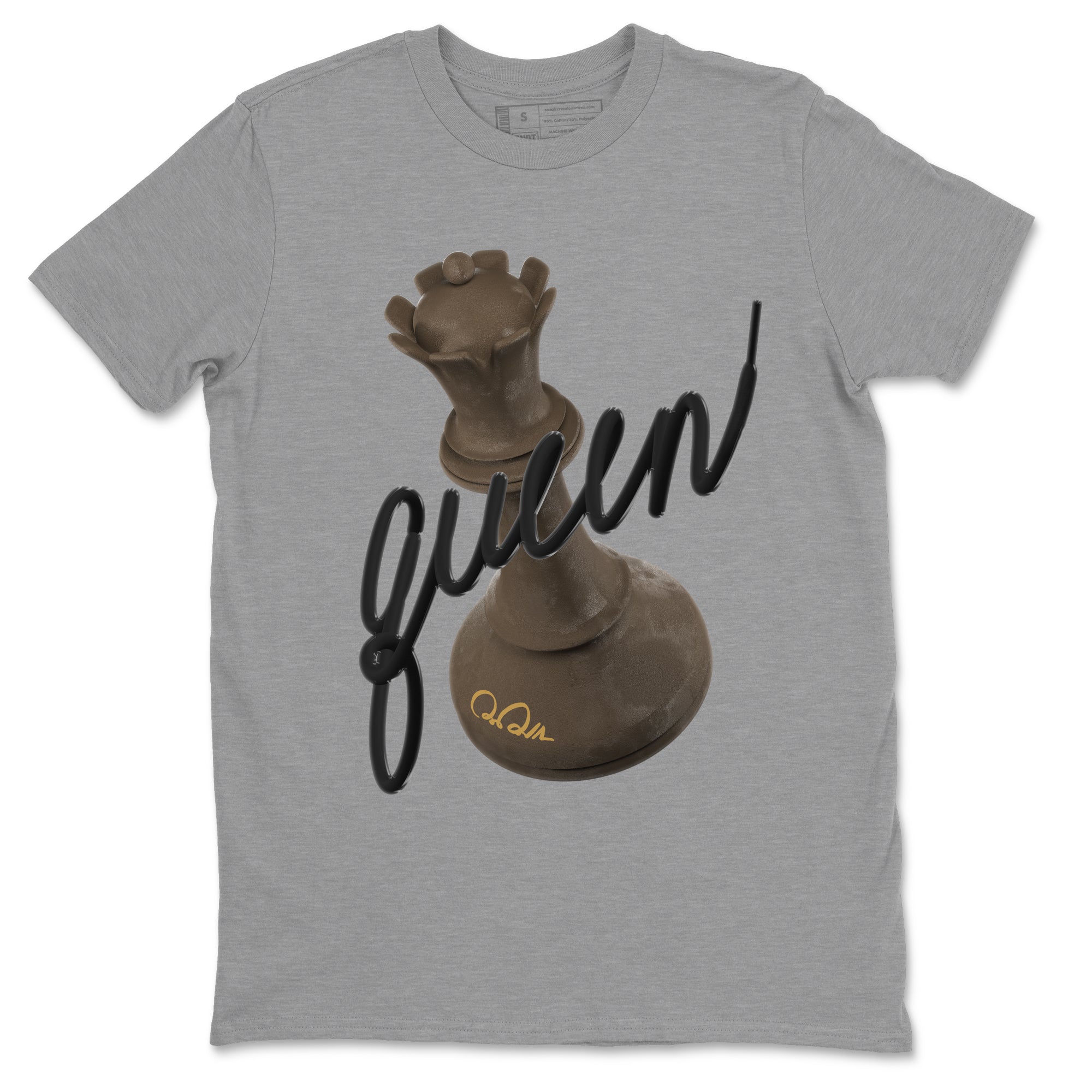 Air Jordan 1 Palomino shirt to match jordans 3D Queen Streetwear Sneaker Shirt AJ1 High Palomino Drip Gear Zone Sneaker Matching Clothing Unisex Heather Grey 2 T-Shirt