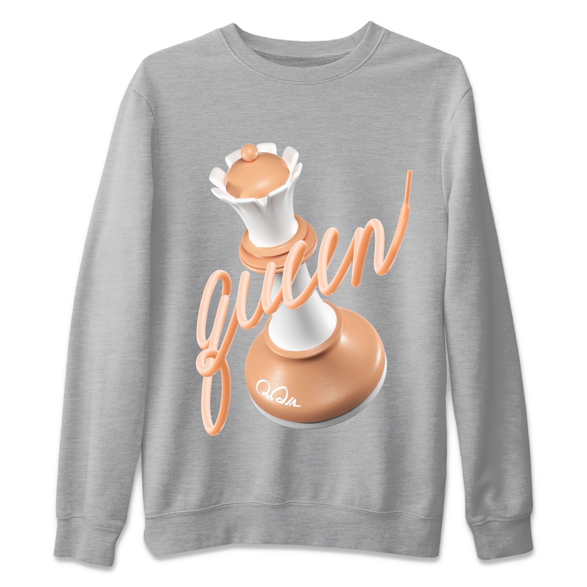 Air Jordan 1 Praline shirt to match jordans 3D Queen Streetwear Sneaker Shirt AJ1Praline Drip Gear Zone Sneaker Matching Clothing Unisex Heather Grey 2 T-Shirt
