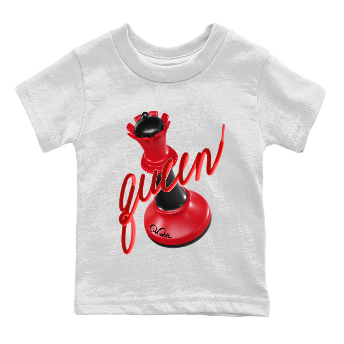 Air Jordan 1 Satin Bred Sneaker Match Tees 3D Queen Streetwear Sneaker Shirt AJ1 Satin Bred Sneaker Release Tees Kids Shirts White 2