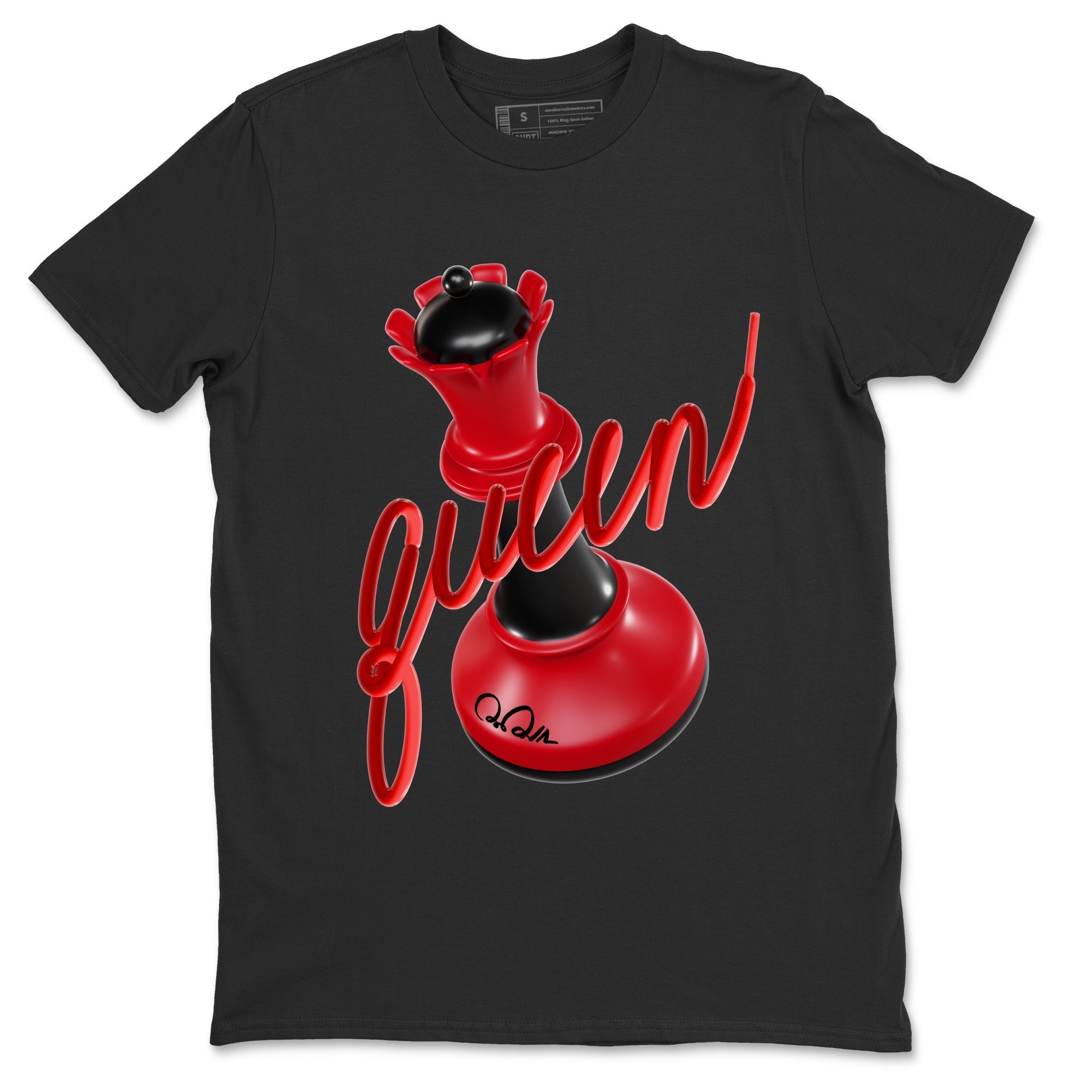 Air Jordan 1 Satin Bred Sneaker Match Tees 3D Queen Streetwear Sneaker Shirt AJ1 Satin Bred Sneaker Release Tees Unisex Shirts Black 2