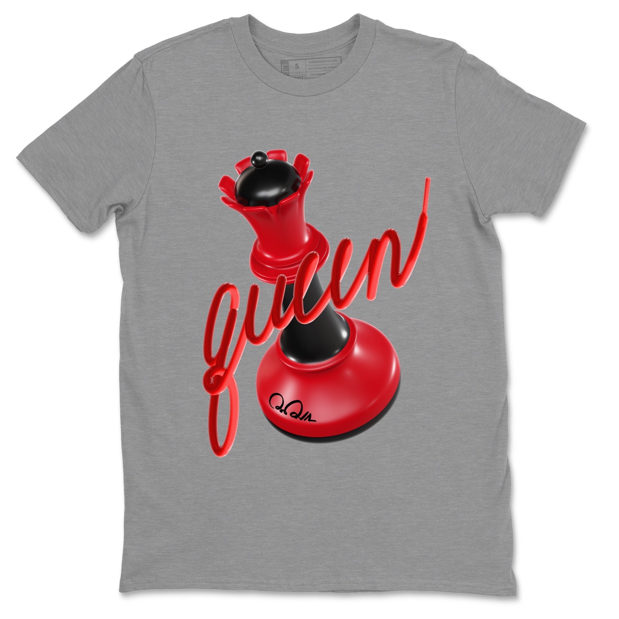 Air Jordan 1 Satin Bred Sneaker Match Tees 3D Queen Streetwear Sneaker Shirt AJ1 Satin Bred Sneaker Release Tees Unisex Shirts Heather Grey 2