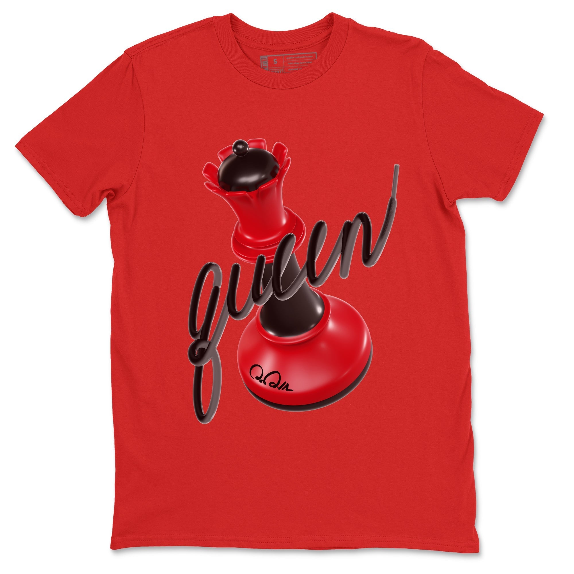 Air Jordan 1 Satin Bred Sneaker Match Tees 3D Queen Streetwear Sneaker Shirt AJ1 Satin Bred Sneaker Release Tees Unisex Shirts Red 2