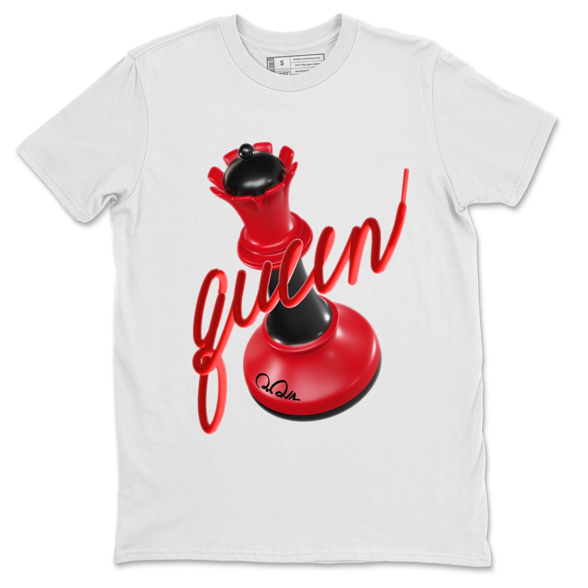 Air Jordan 1 Satin Bred Sneaker Match Tees 3D Queen Streetwear Sneaker Shirt AJ1 Satin Bred Sneaker Release Tees Unisex Shirts White 2