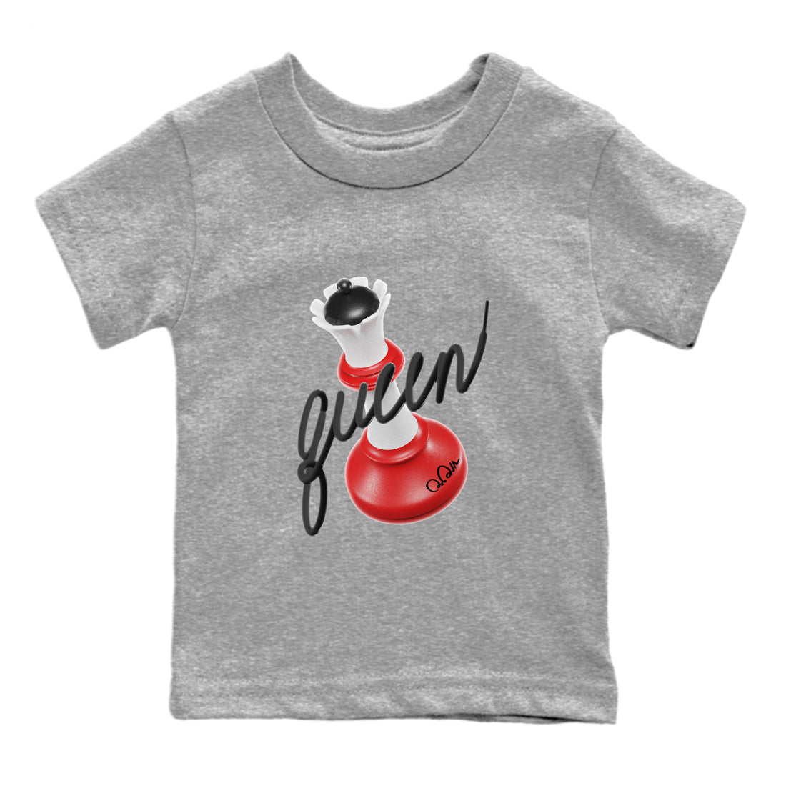 Air Jordan 1 Spider Man Sneaker Match Tees 3D Queen Sneaker Release Tees AJ1 Spider Man Sneaker Release Tees Kids Shirts Heather Grey 2