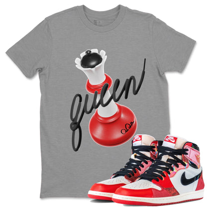 Air Jordan 1 Spider Man Sneaker Match Tees 3D Queen Sneaker Release Tees AJ1 Spider Man Sneaker Release Tees Unisex Shirts Heather Grey 1