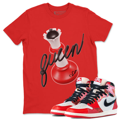 Air Jordan 1 Spider Man Sneaker Match Tees 3D Queen Sneaker Release Tees AJ1 Spider Man Sneaker Release Tees Unisex Shirts Red 1