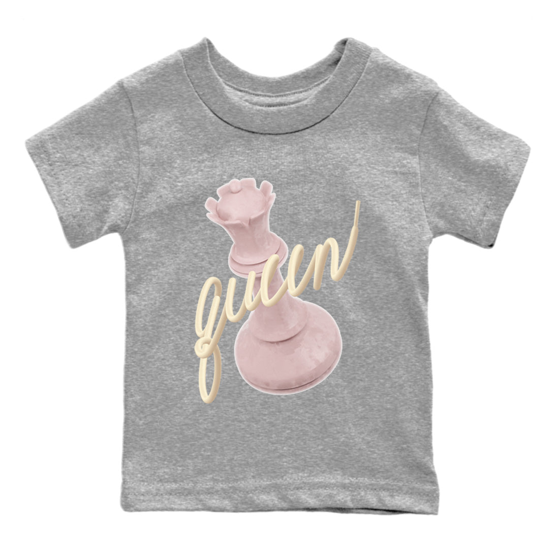 AJ1 Retro High OG Washed Pink Sneaker Match Tees 3D Queen Streetwear Sneaker Shirt AJ1 Retro High OG Washed Pink Sneaker Release Tees Kids Shirts Heather Grey 2