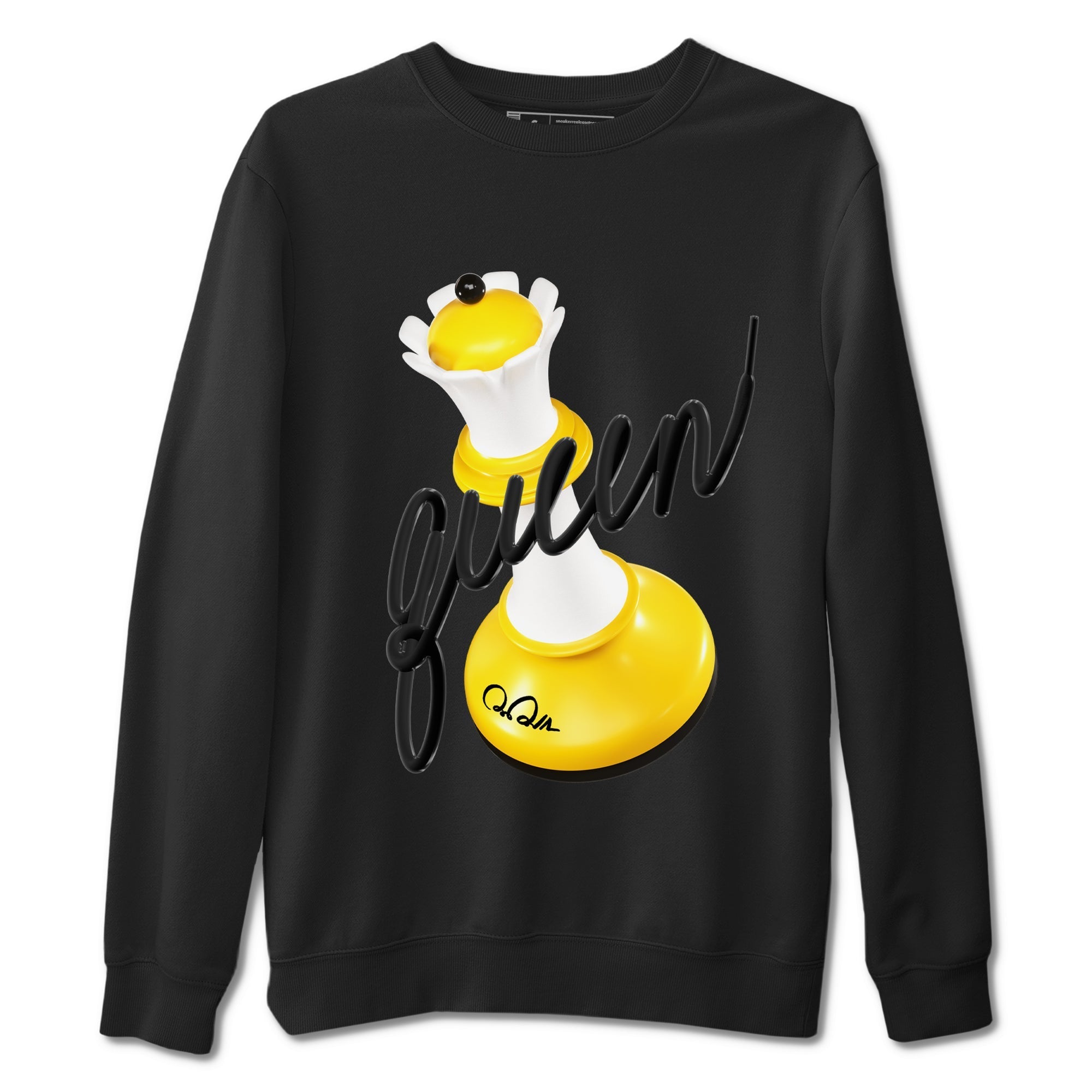 1s Yellow Ochre shirt to match jordans 3D Queen sneaker tees streetwear brand Air Jordan 1 Yellow Ochre Drip Gear Zone Brand unisex cotton Black 2 crew neck shirt