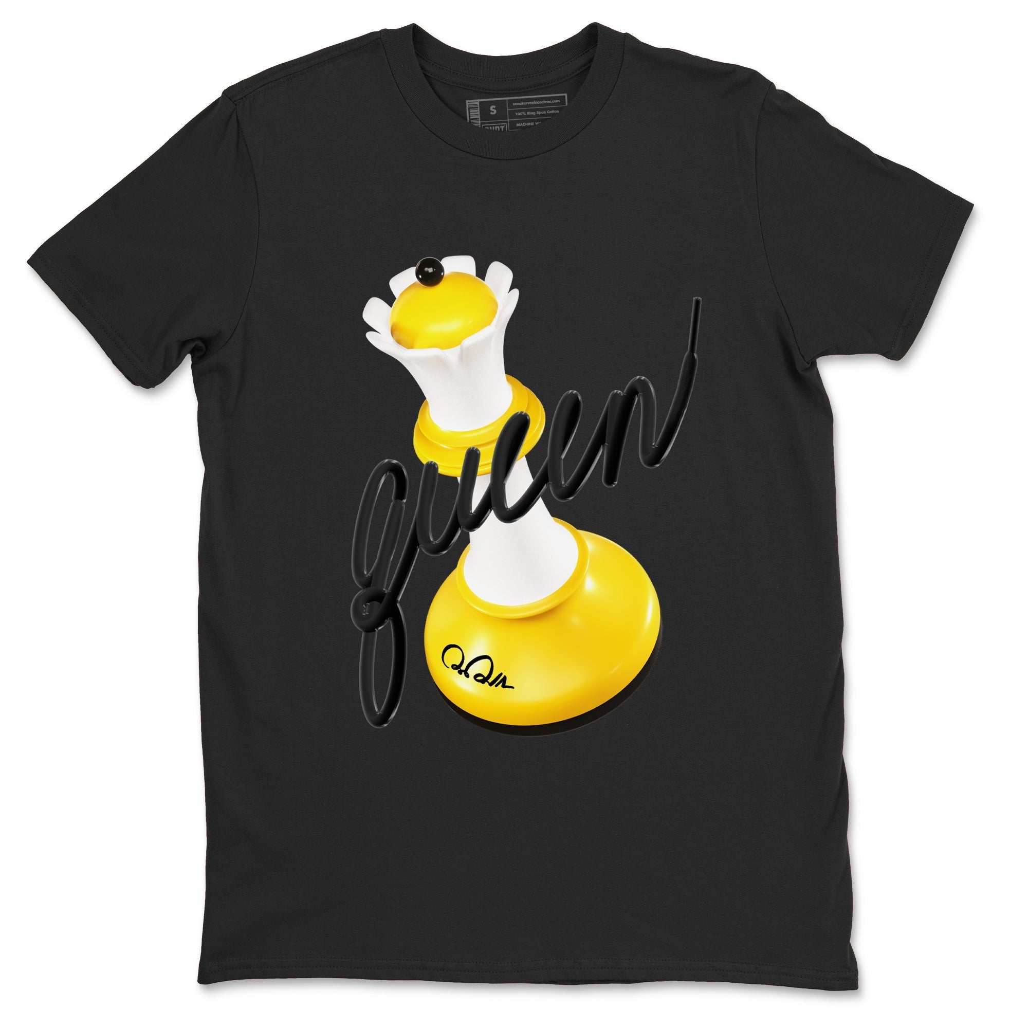1s Yellow Ochre shirt to match jordans 3D Queen sneaker tees streetwear brand Air Jordan 1 Yellow Ochre Drip Gear Zone Brand unisex cotton Black 2 crew neck shirt