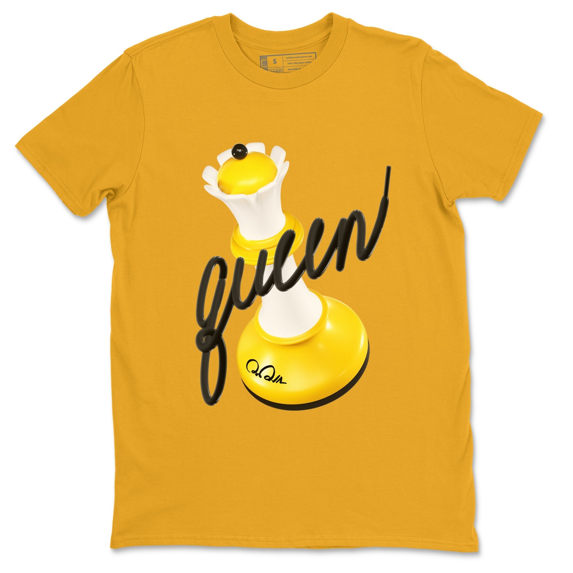 1s Yellow Ochre shirt to match jordans 3D Queen sneaker tees streetwear brand Air Jordan 1 Yellow Ochre Drip Gear Zone Brand unisex cotton Gold 2 crew neck shirt