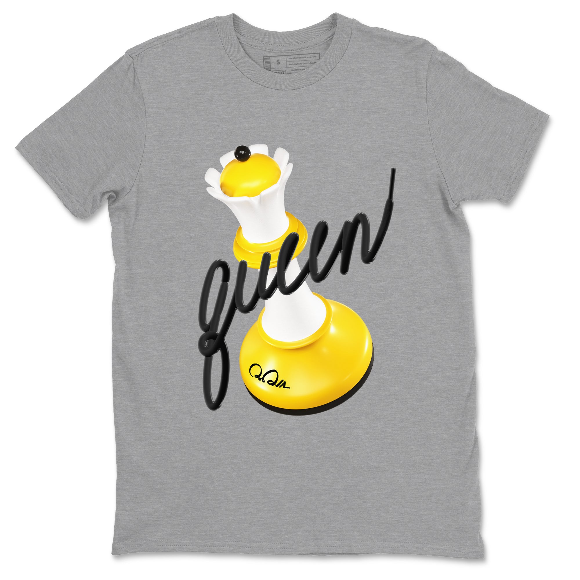 1s Yellow Ochre shirt to match jordans 3D Queen sneaker tees streetwear brand Air Jordan 1 Yellow Ochre Drip Gear Zone Brand unisex cotton Heather Grey 2 crew neck shirt