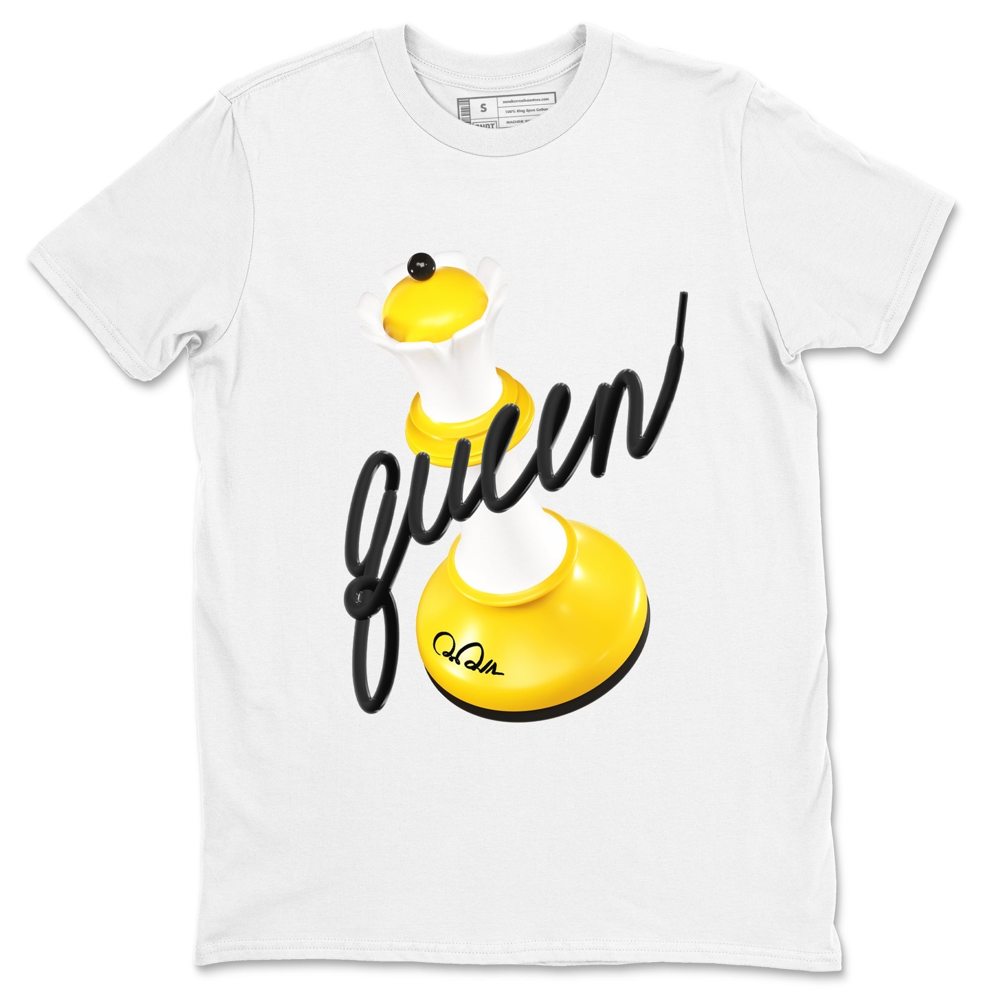 1s Yellow Ochre shirt to match jordans 3D Queen sneaker tees streetwear brand Air Jordan 1 Yellow Ochre Drip Gear Zone Brand unisex cotton White 2 crew neck shirt
