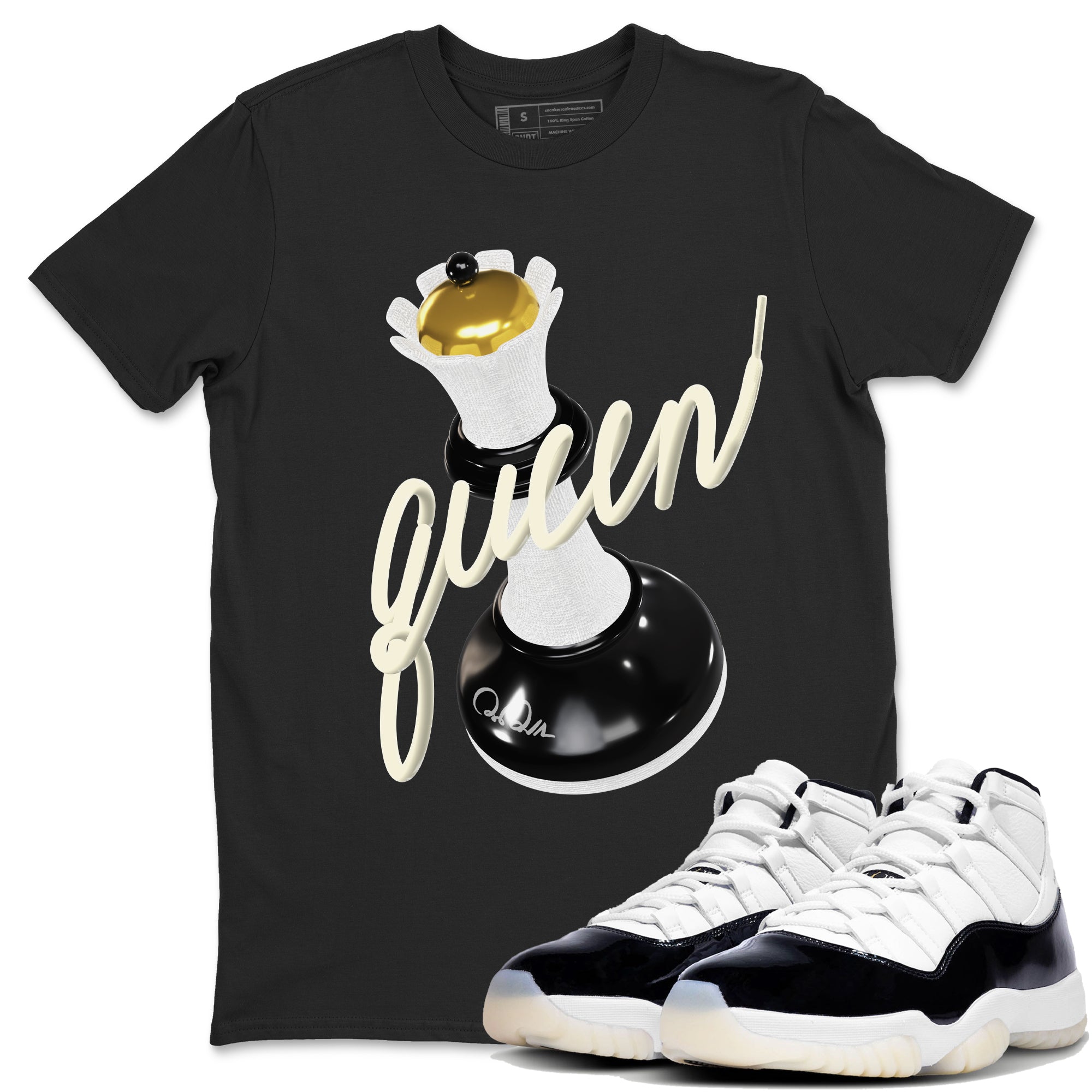 11s Gratitude shirt to match jordans 3D Queen sneaker tees Air Jordan 11 Gratitude Drip Gear Zone Unisex Black 1 T-Shirt