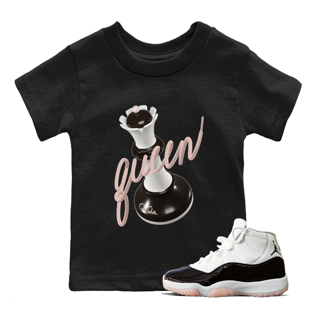 Air Jordan 11 Neapolitan shirt to match jordans 3D Queen sneaker matching t-shirts and clothing AJ11 Neapolitan Drip Gear Zone Youth Kids Toddler Black 1 T-Shirt