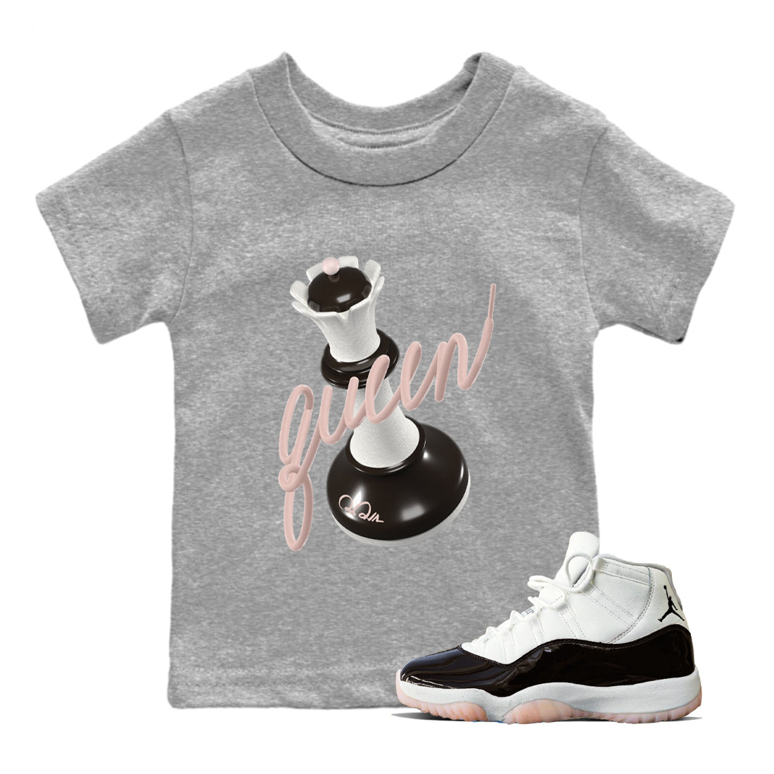 Air Jordan 11 Neapolitan shirt to match jordans 3D Queen sneaker matching t-shirts and clothing AJ11 Neapolitan Drip Gear Zone Youth Kids Toddler Heather Grey 1 T-Shirt