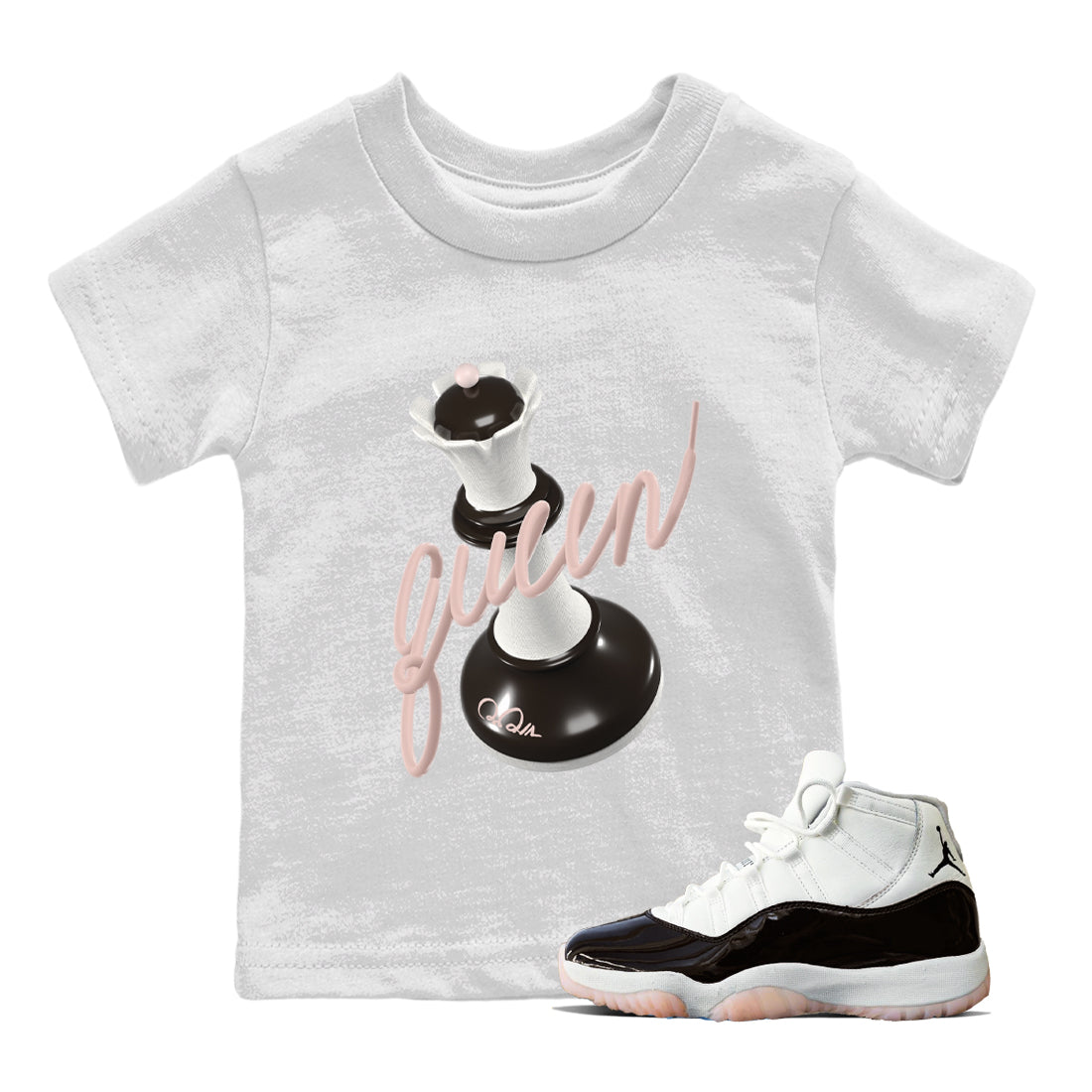 Air Jordan 11 Neapolitan shirt to match jordans 3D Queen sneaker matching t-shirts and clothing AJ11 Neapolitan Drip Gear Zone Youth Kids Toddler White 1 T-Shirt