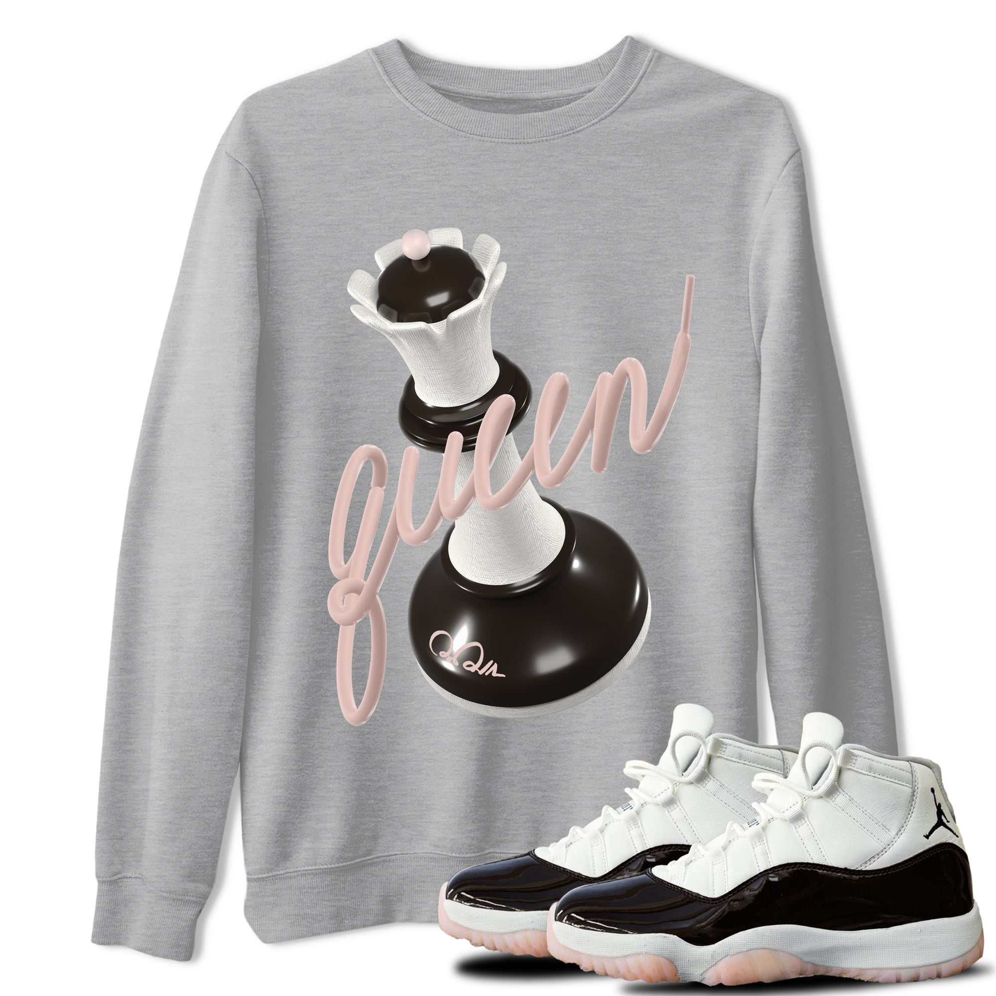 Air Jordan 11 Neapolitan shirt to match jordans 3D Queen sneaker matching t-shirts and clothing AJ11 Neapolitan Drip Gear Zone Cotton Casual Unisex Heather Grey 1 T-Shirt