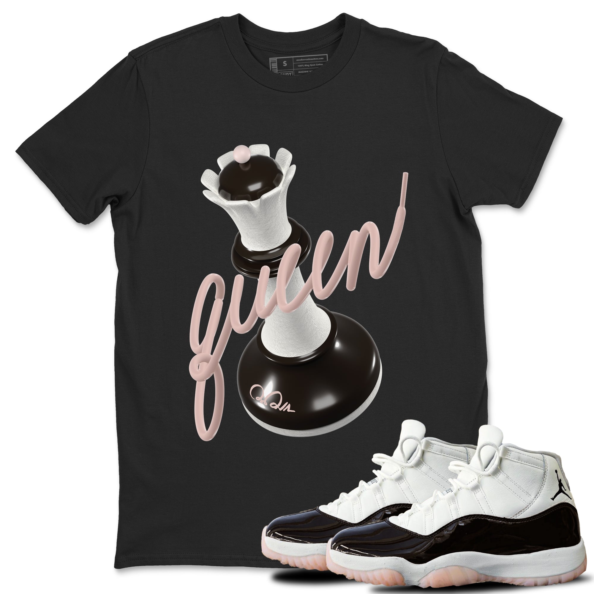 Air Jordan 11 Neapolitan shirt to match jordans 3D Queen sneaker matching t-shirts and clothing AJ11 Neapolitan Drip Gear Zone Cotton Casual Unisex Black 1 T-Shirt