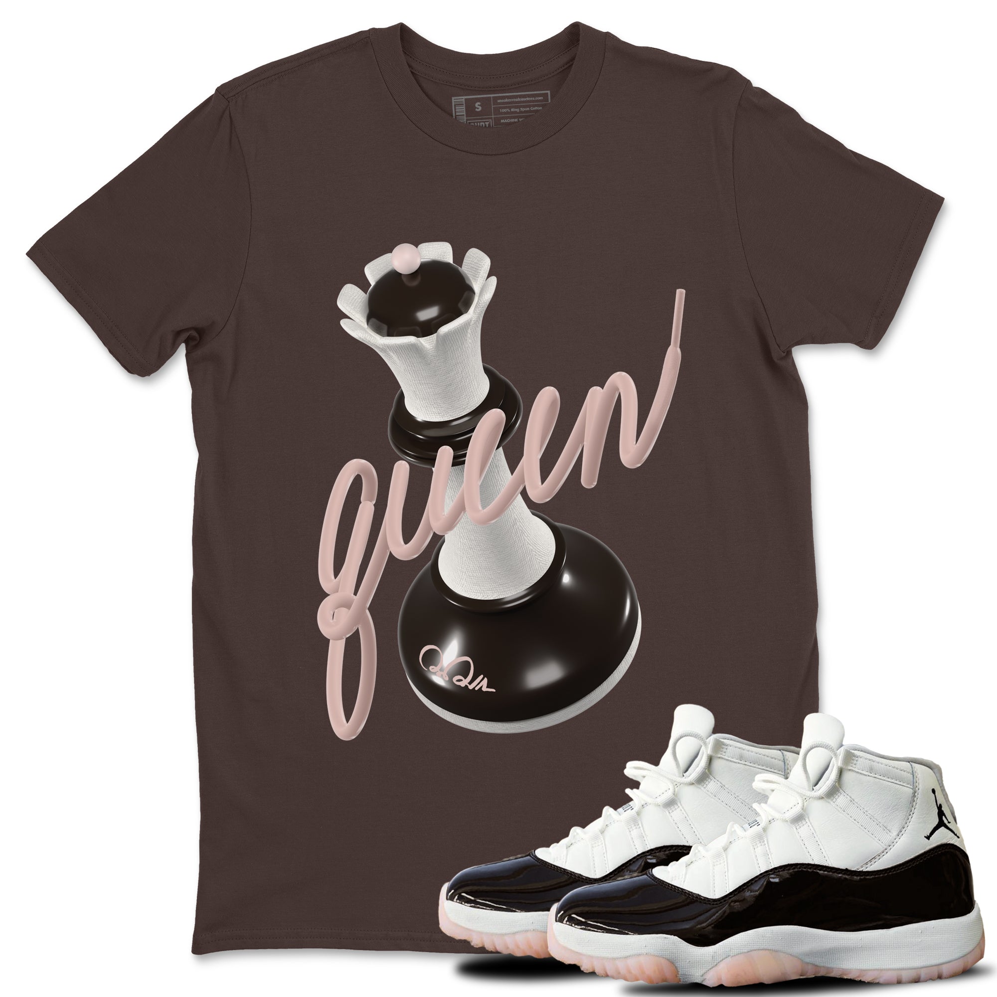 Air Jordan 11 Neapolitan shirt to match jordans 3D Queen sneaker matching t-shirts and clothing AJ11 Neapolitan Drip Gear Zone Cotton Casual Unisex Dark Chocolate 1 T-Shirt